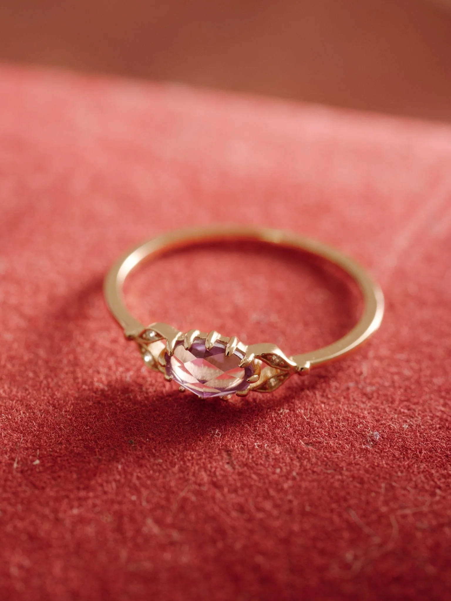 14K Solid Gold Celeste Amethyst Ring - Image 3