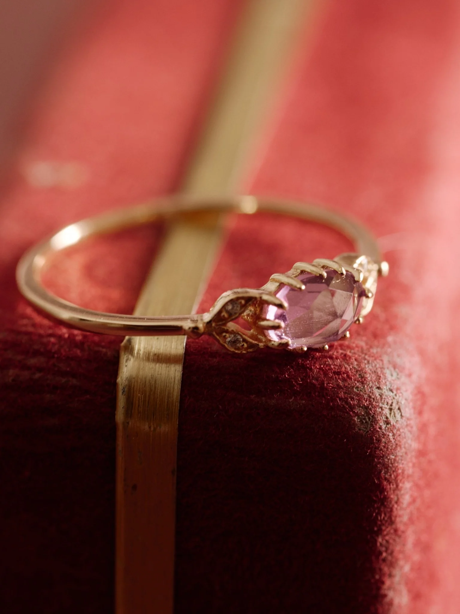 14K Solid Gold Celeste Amethyst Ring - Image 4