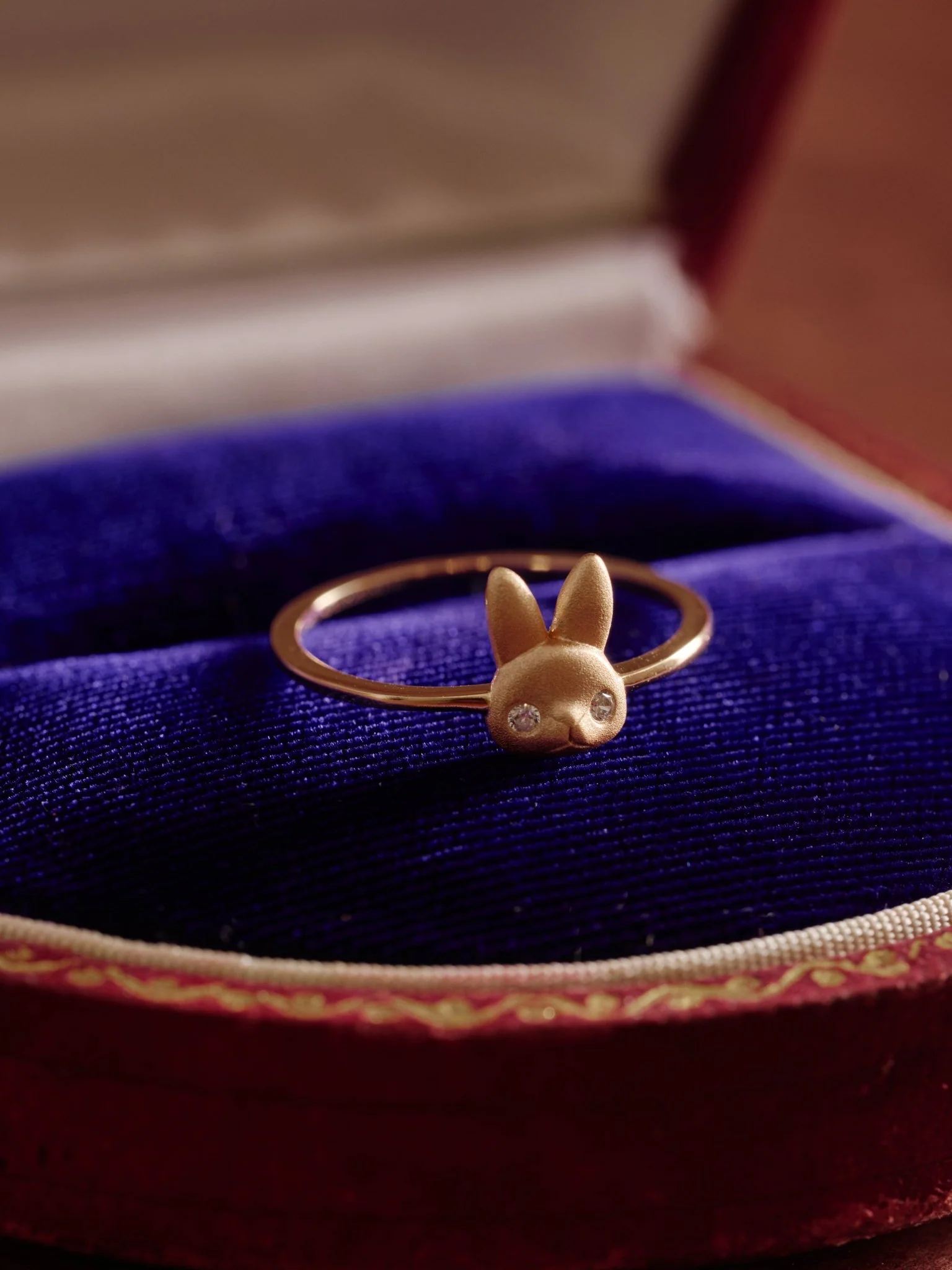 14K Solid Gold Lumi Bunny Diamond Ring - Image 2