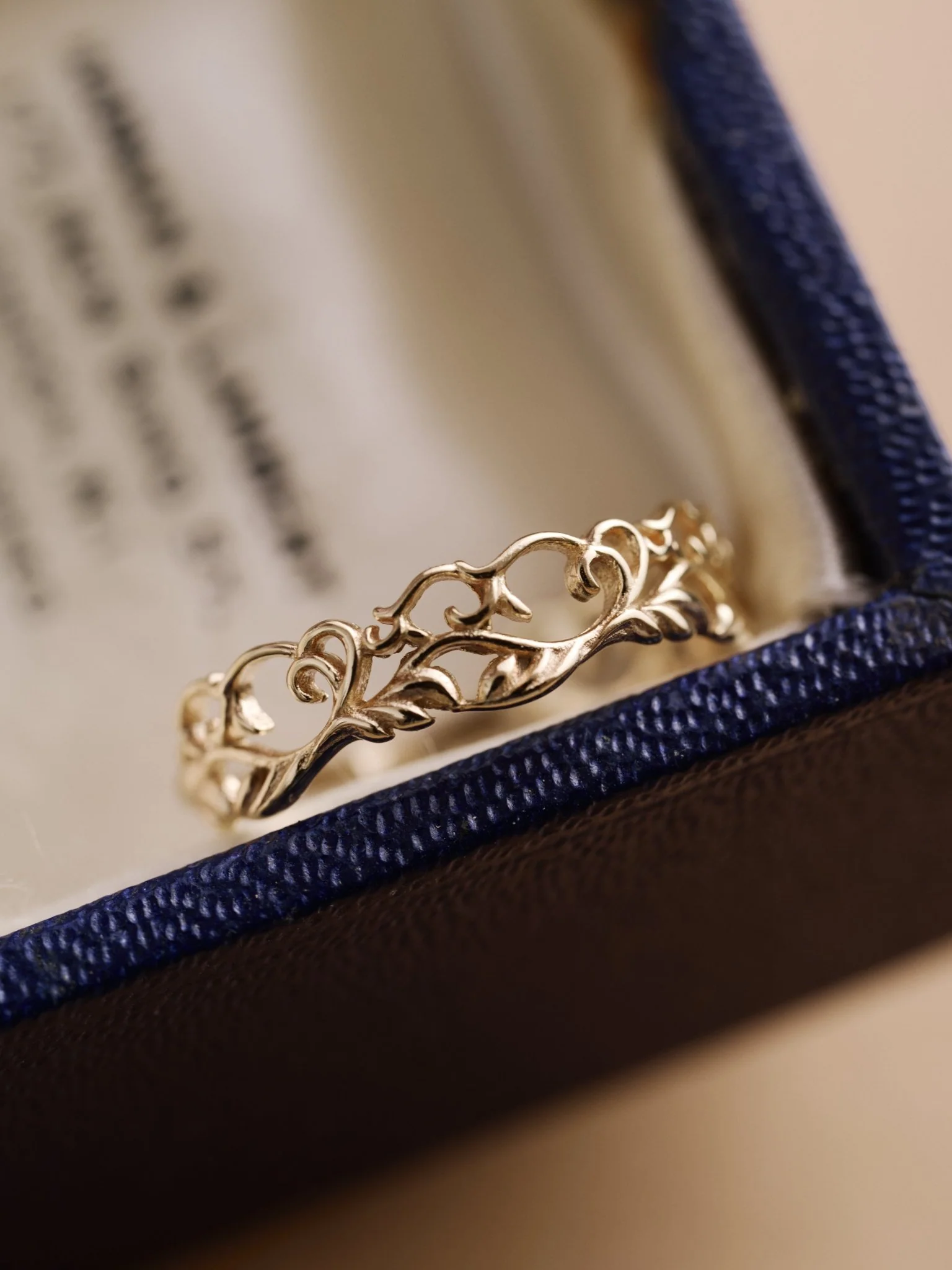 14K Solid Gold Élise Filigree Ring - Image 2