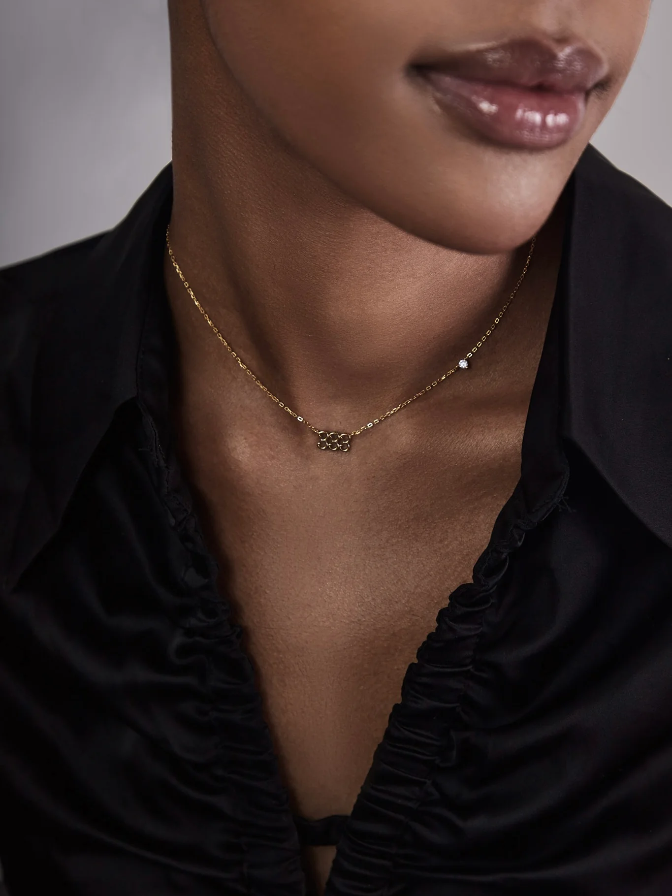 333 Angel Number Choker with Aquamarine - Image 3