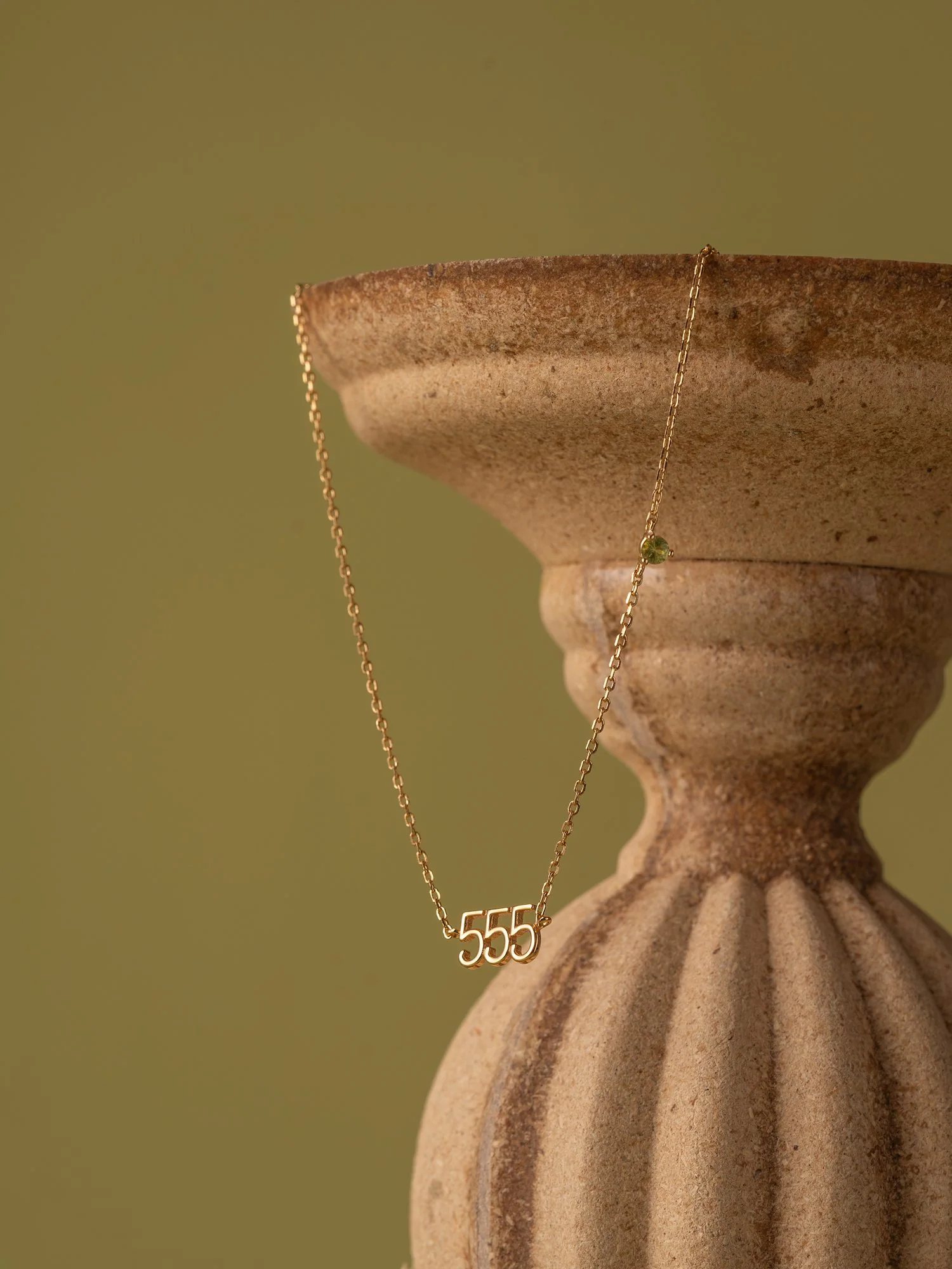 555 Angel Number Choker with Peridot - Image 4