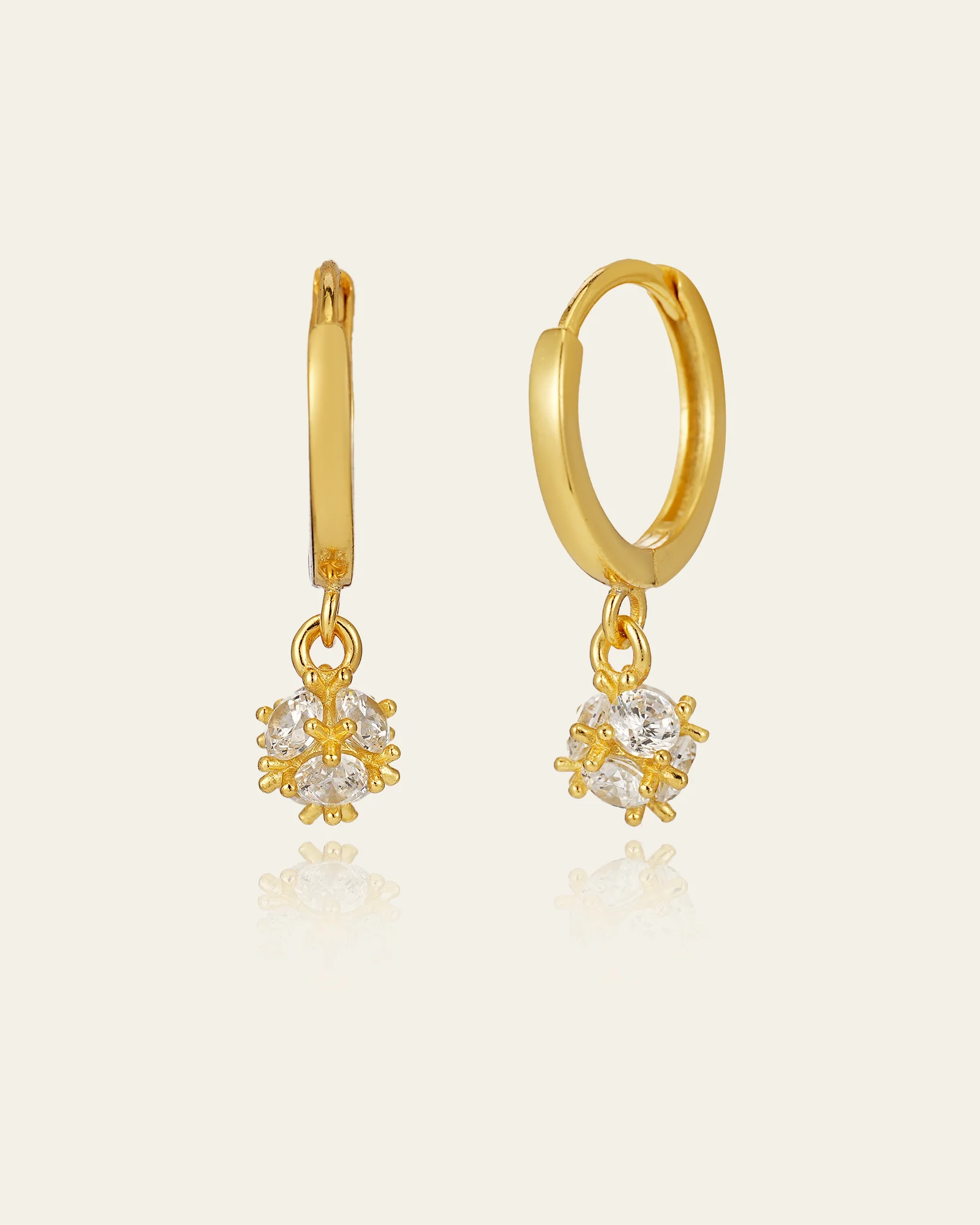 10K Solid Gold Celeste Bloom Hoop Earrings