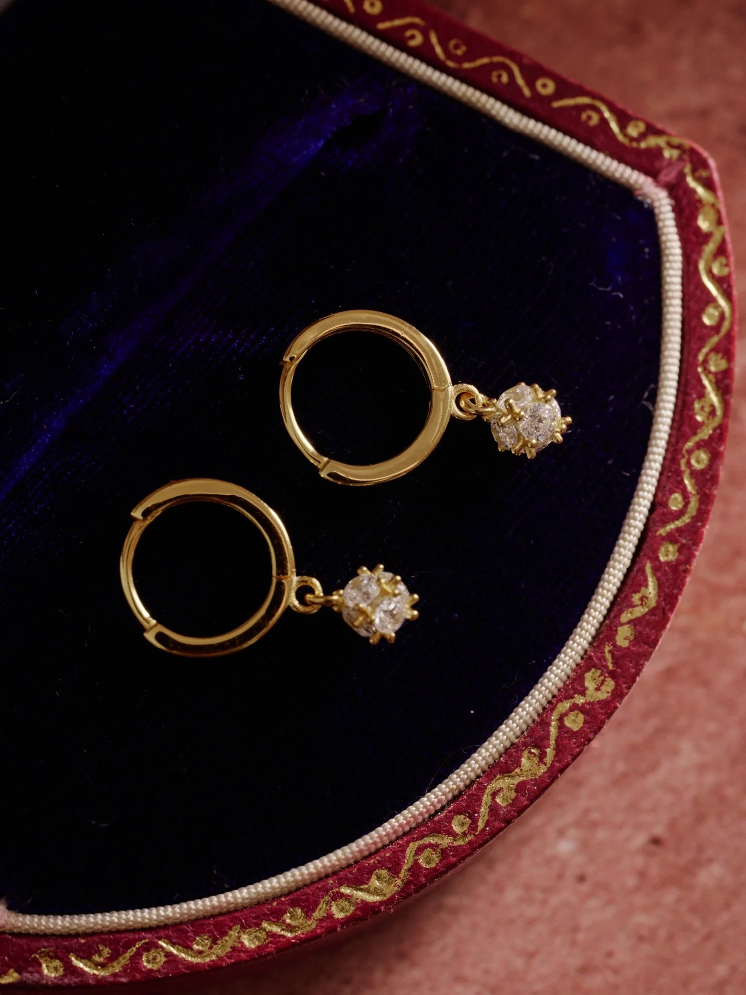 10K Solid Gold Celeste Bloom Hoop Earrings - Image 2