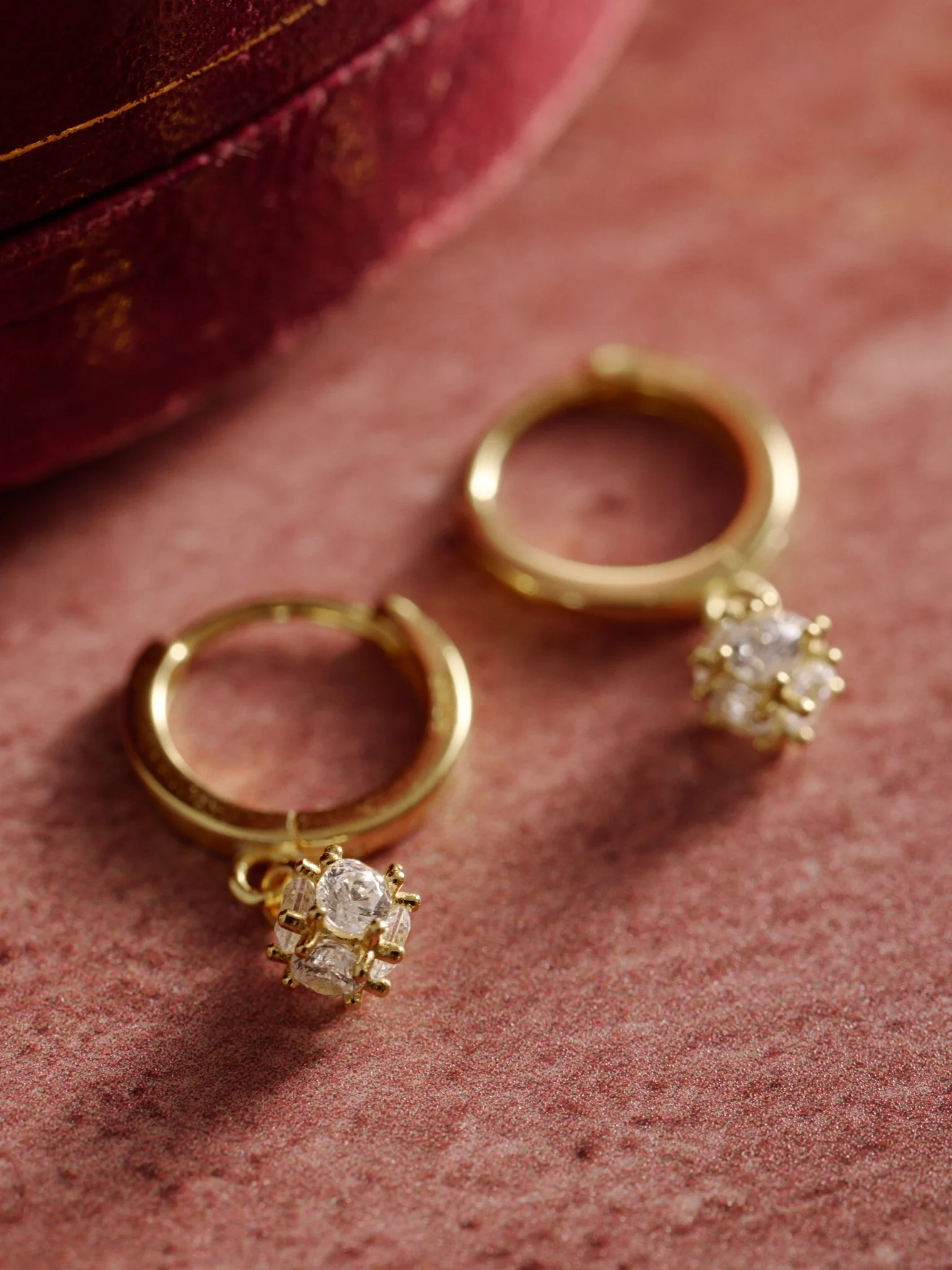 10K Solid Gold Celeste Bloom Hoop Earrings - Image 3