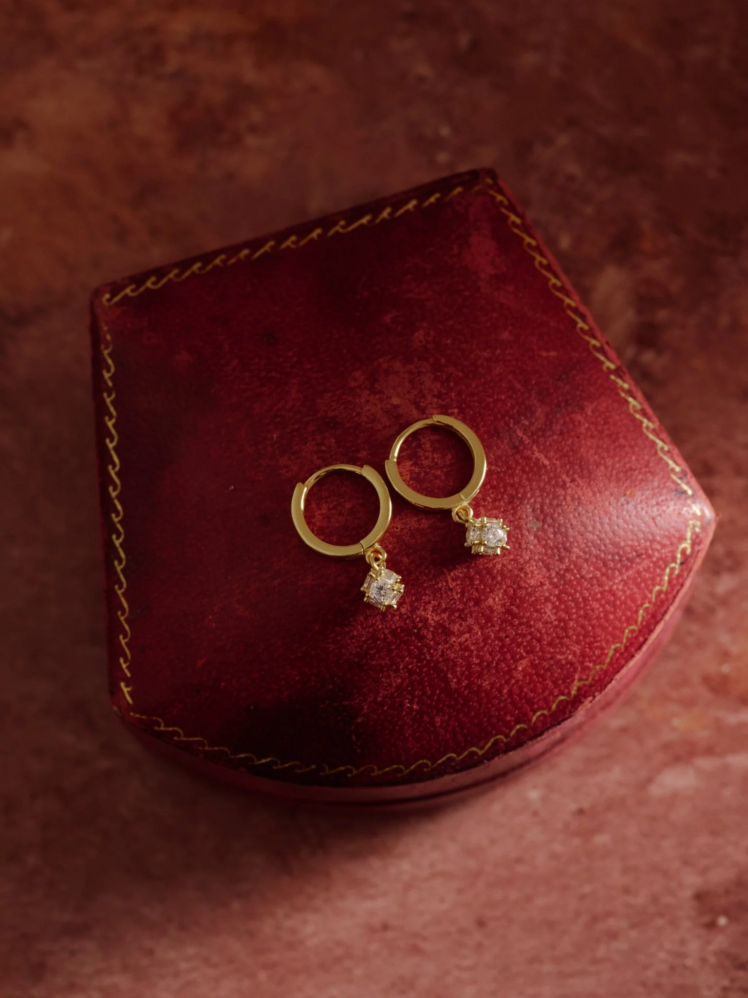 10K Solid Gold Celeste Bloom Hoop Earrings - Image 4