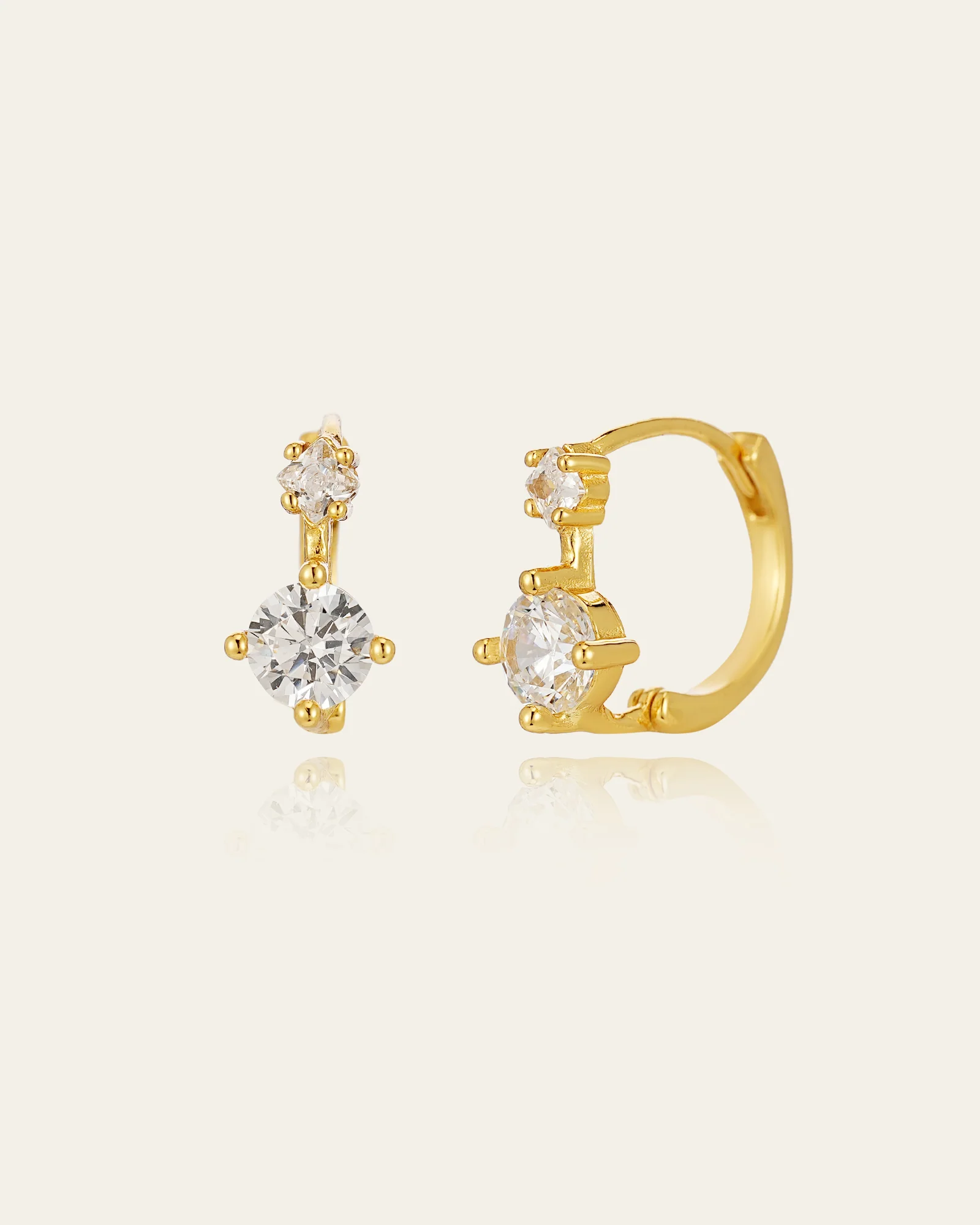 10K Solid Gold Stella Diamond Huggies