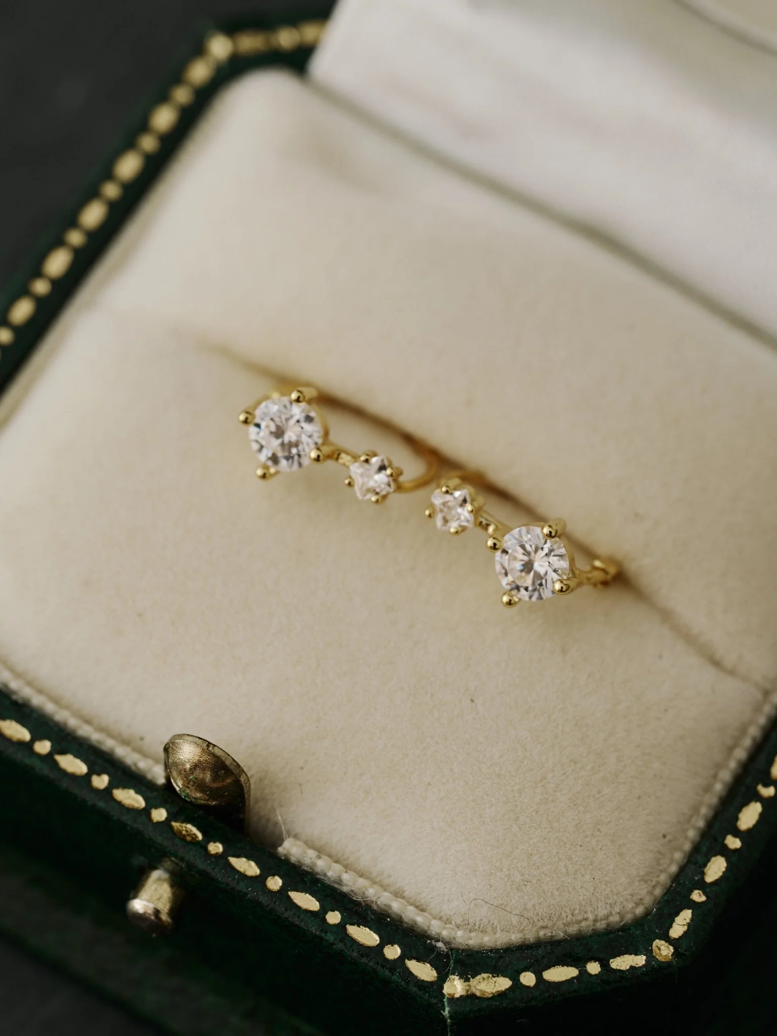 10K Solid Gold Stella Diamond Huggies - Image 3