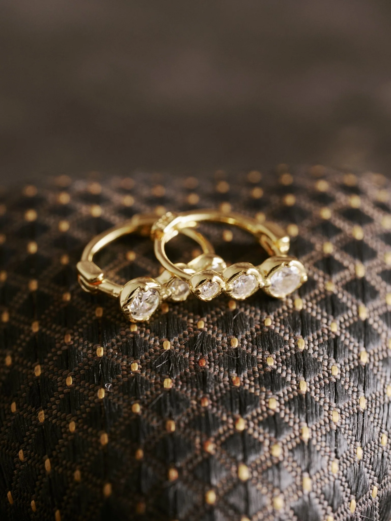 9K Solid Gold Trio Glow Huggies - Image 2