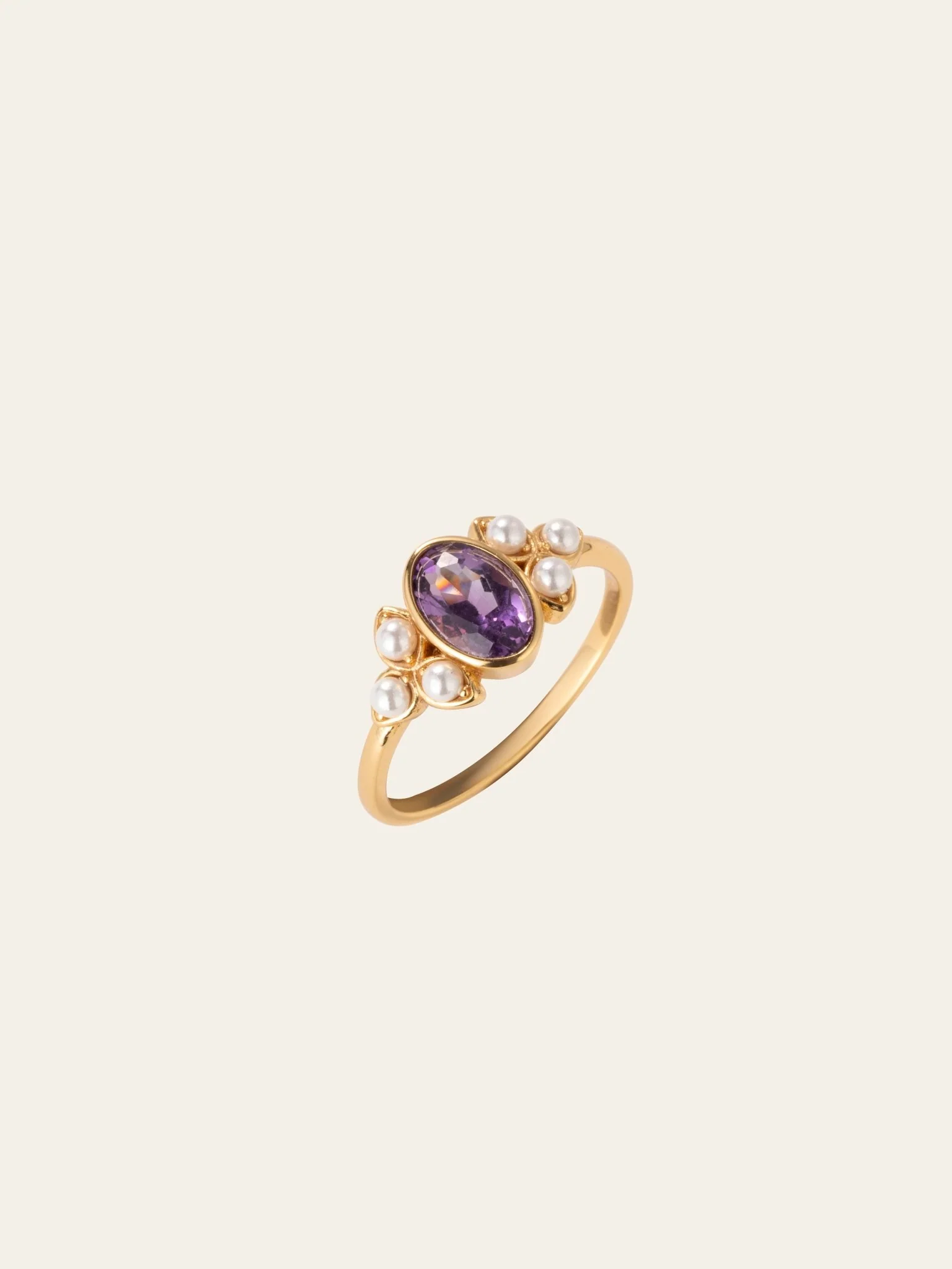 Amelie Amethyst Pearl Ring