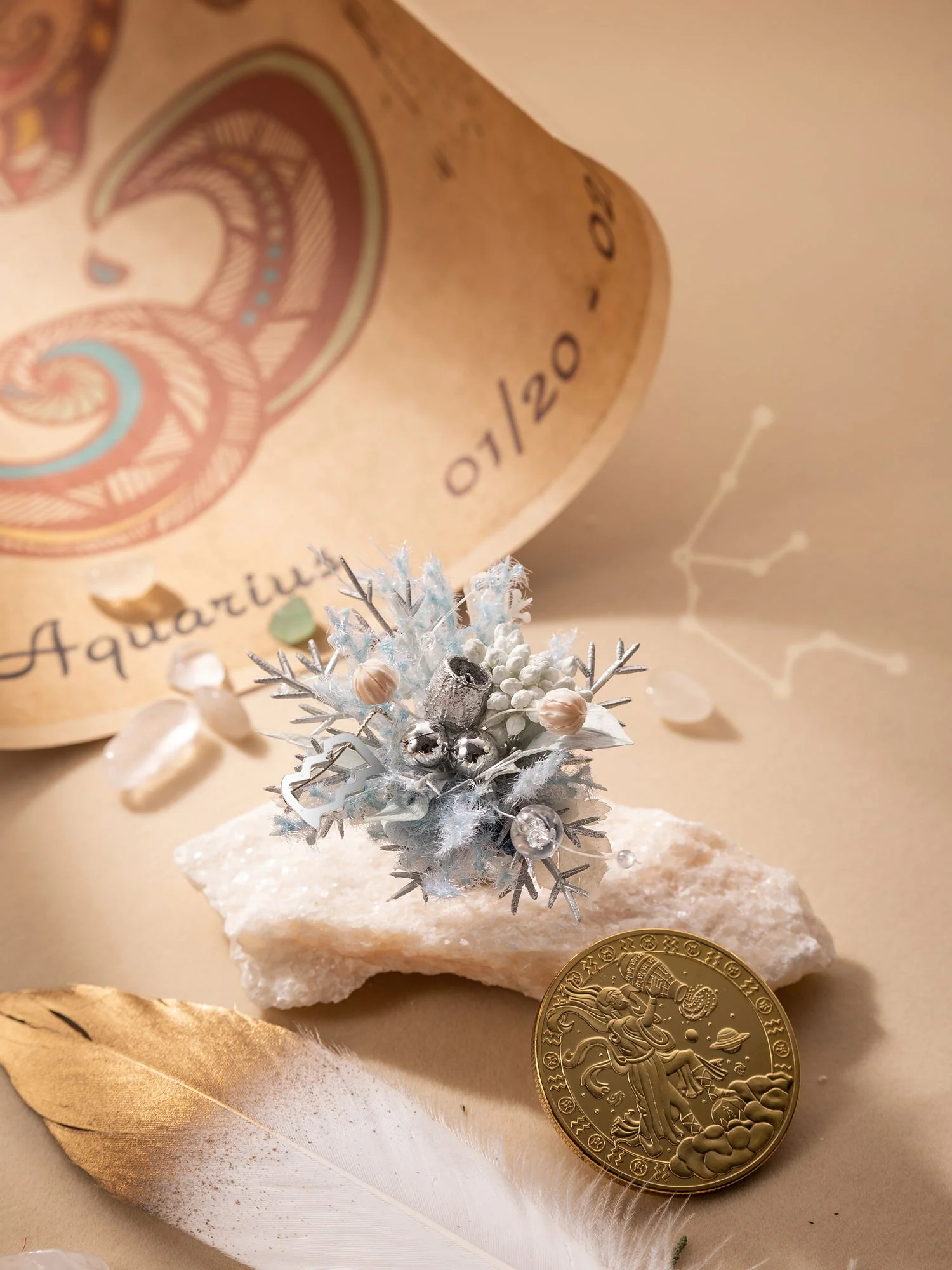 Aquarius Flower Corsage Ring - Image 4