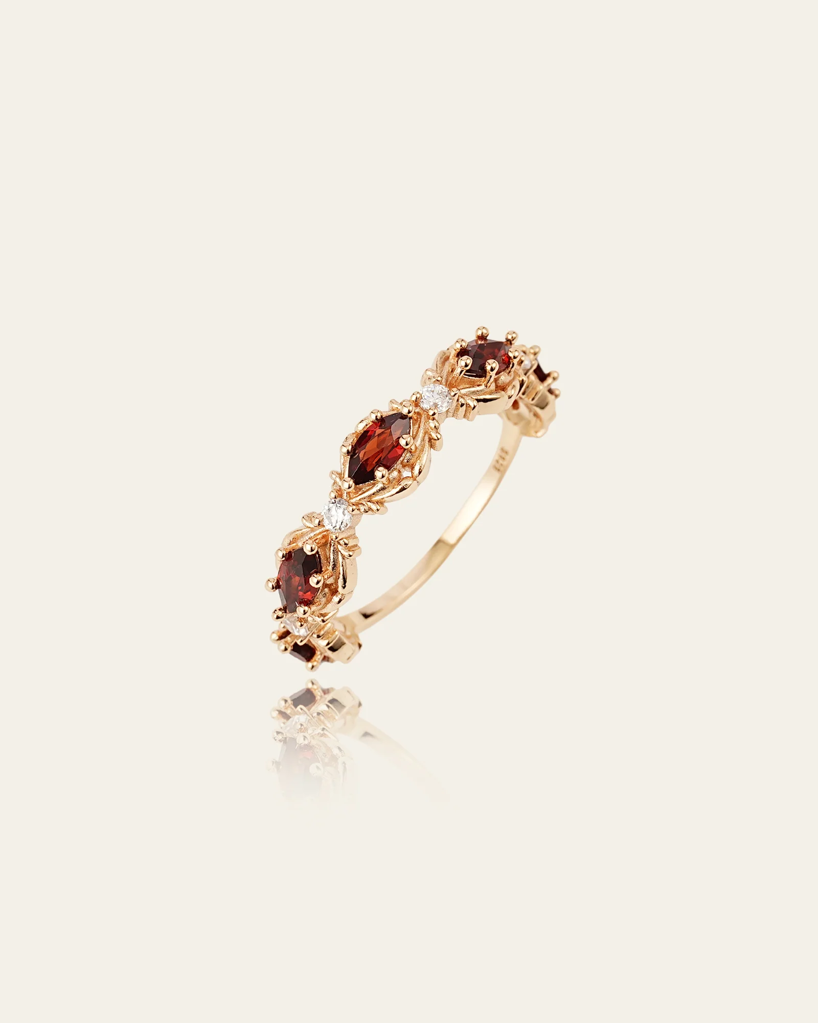 Aurelia Garnet Starburst Ring