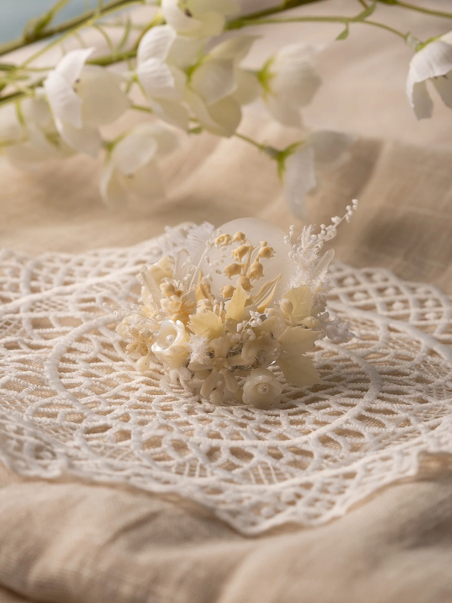 Lily of the Valley Birth Flower Corsage Ring - Image 3
