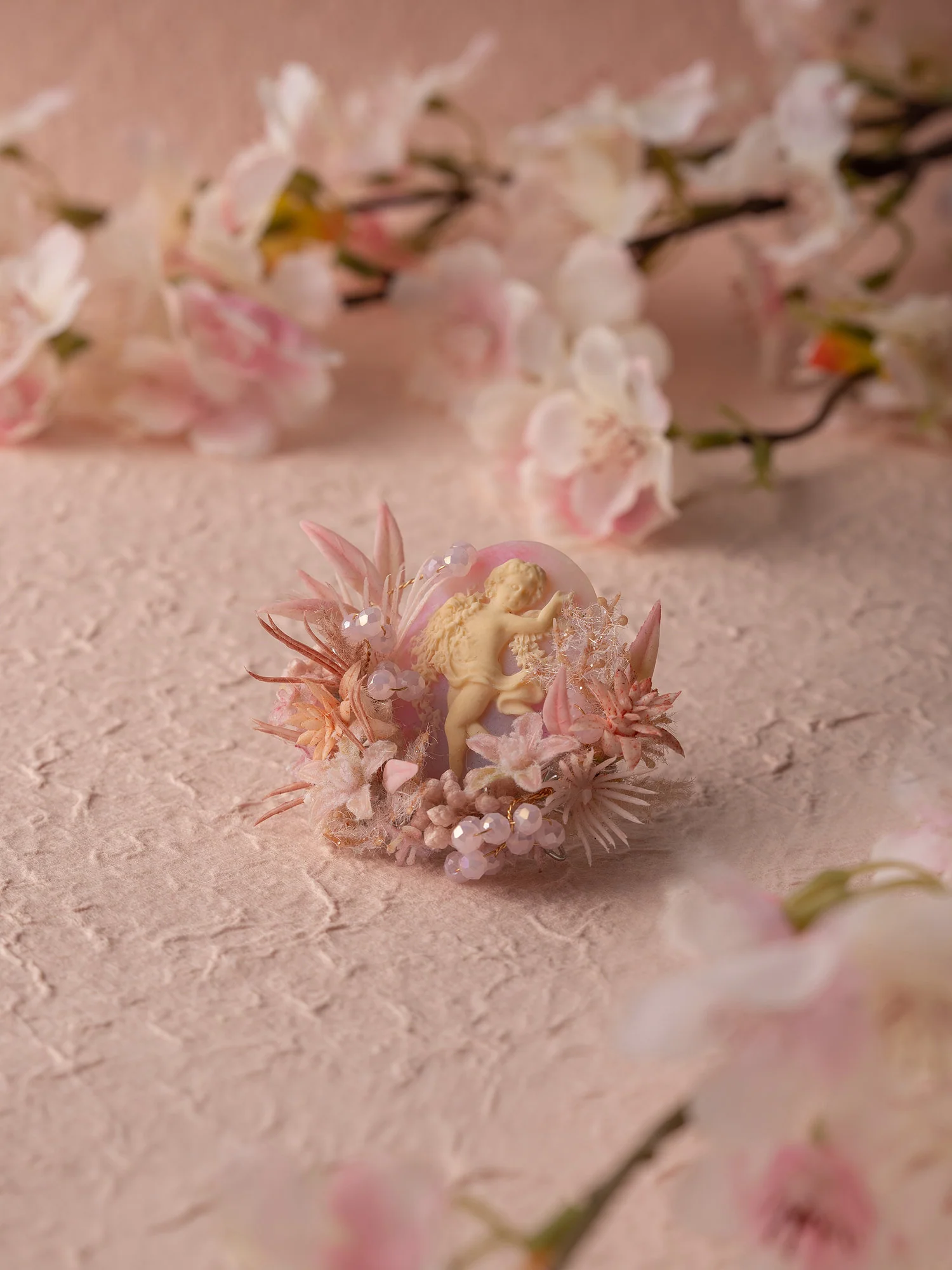 Cherry Blossom Birth Flower Corsage Ring - Image 3