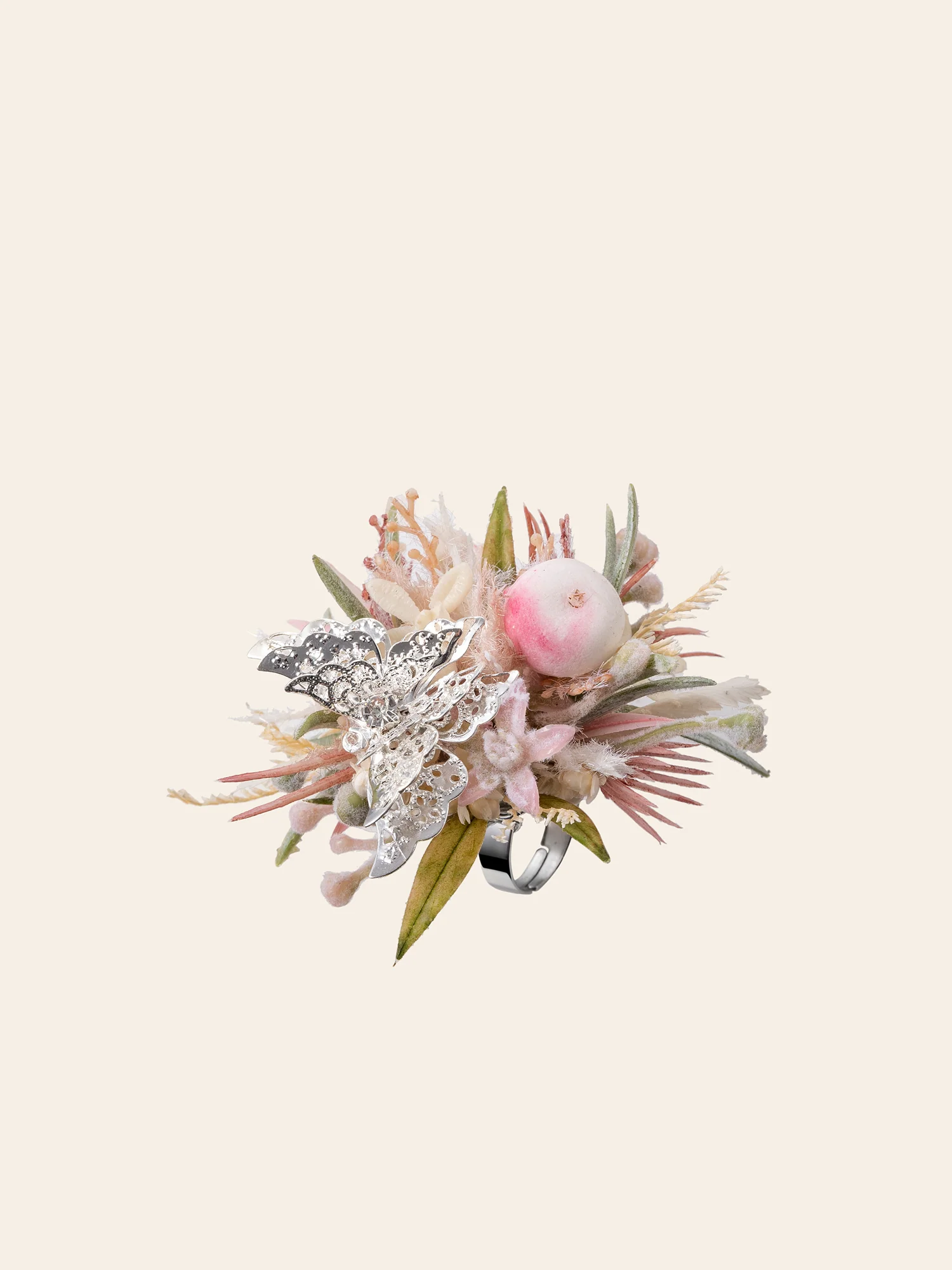 Butterfly Flower Corsage Ring