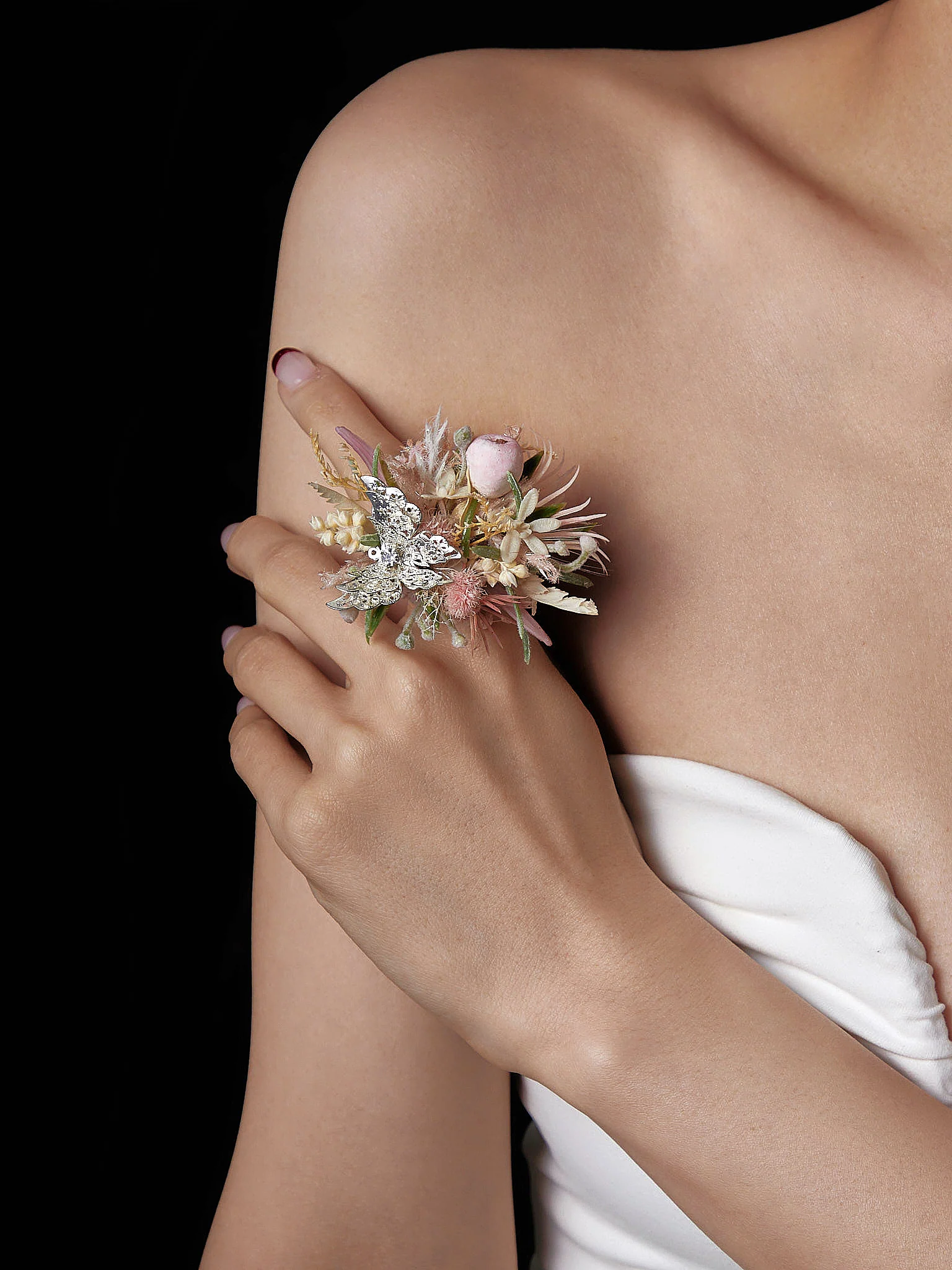 Butterfly Flower Corsage Ring - Image 2