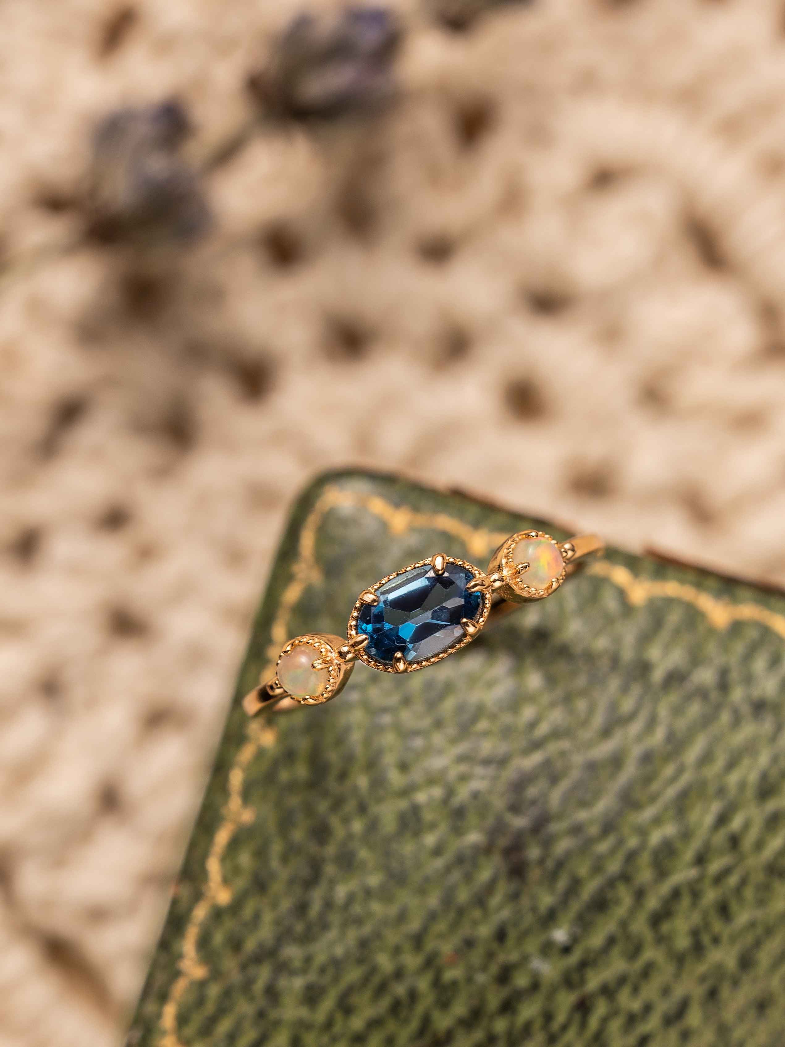 Celestine Topaz & Opal Ring - Image 8