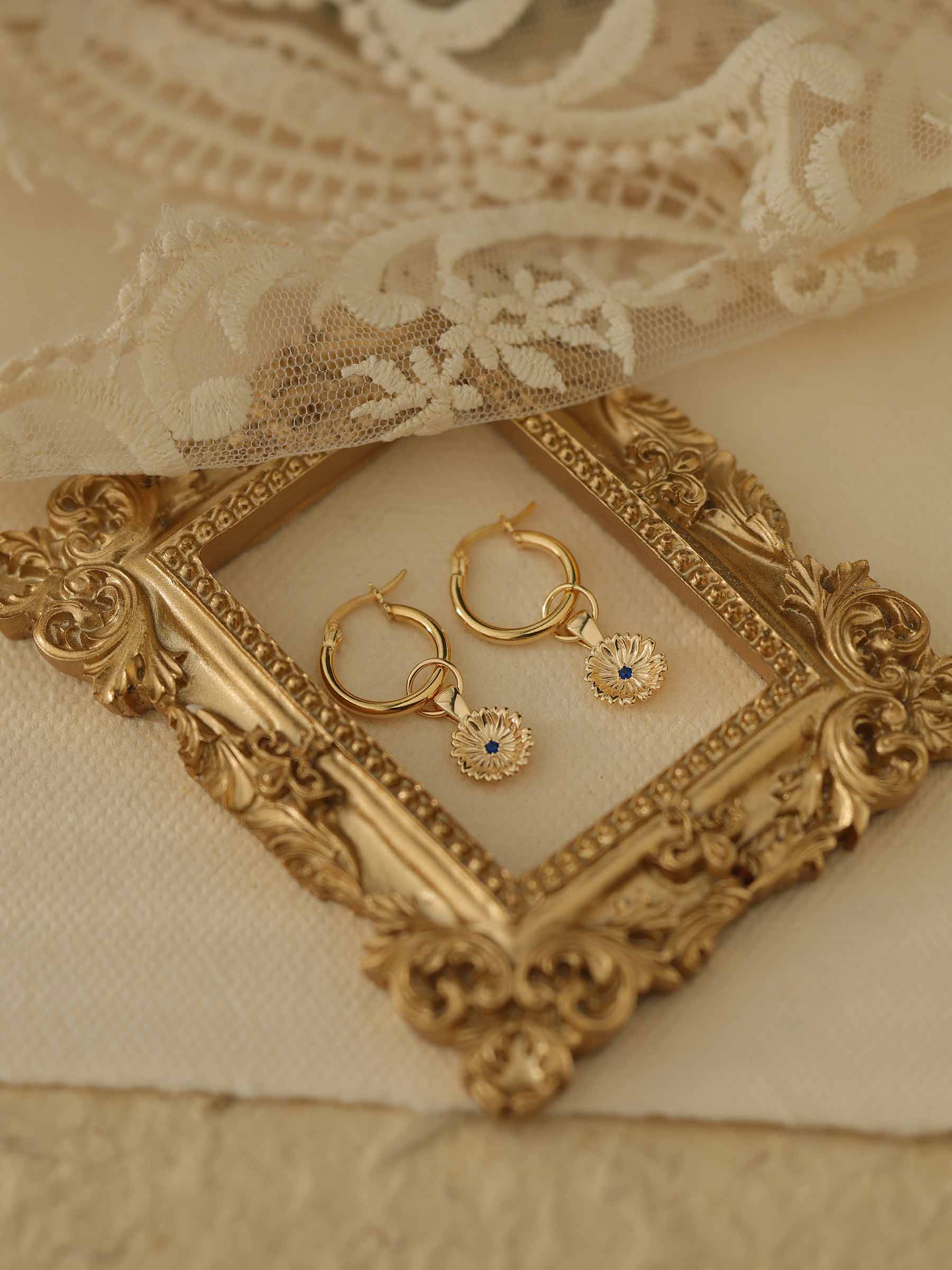 Elsa Peony Sapphire Earrings - Image 9