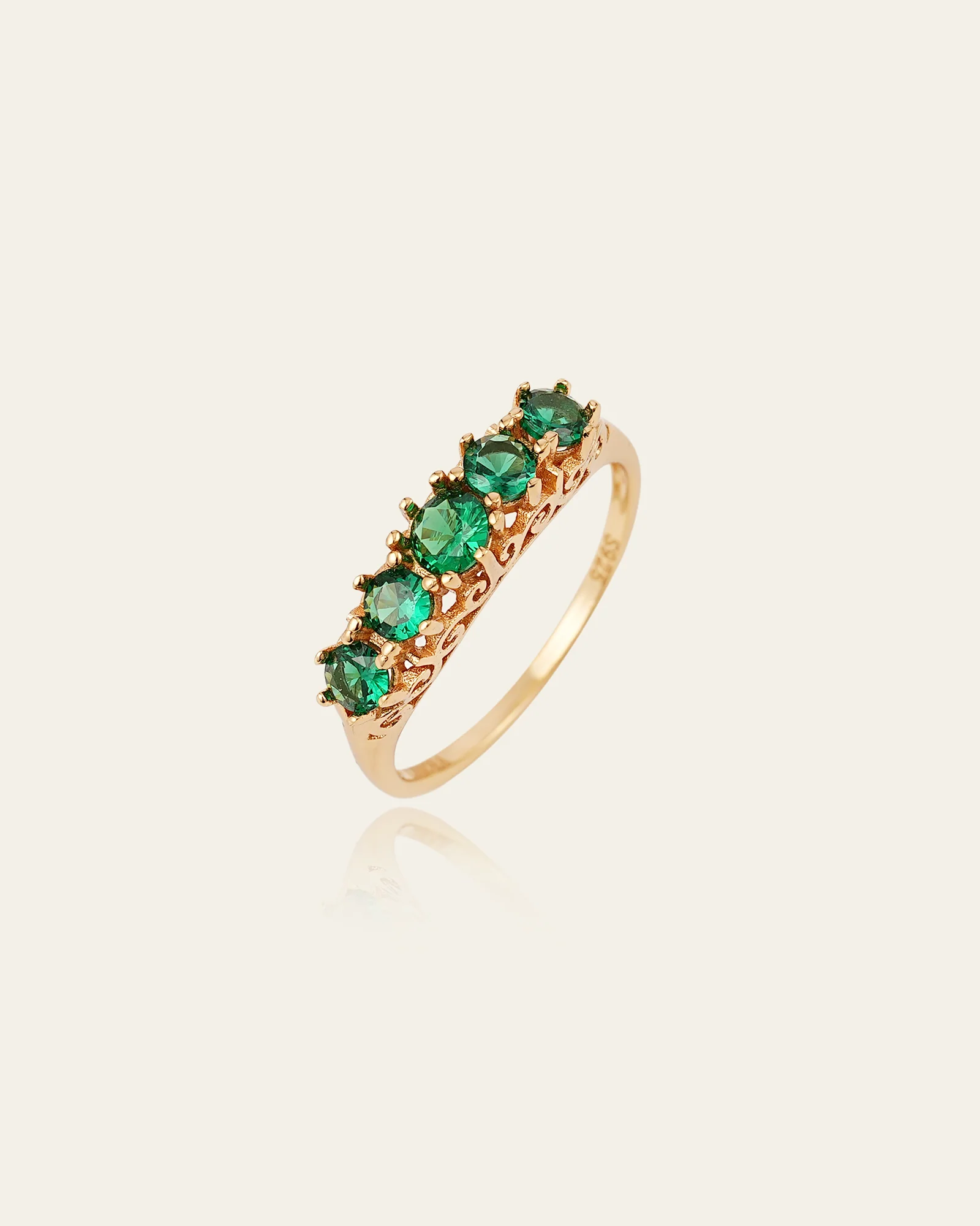 Emerald Crown Ring