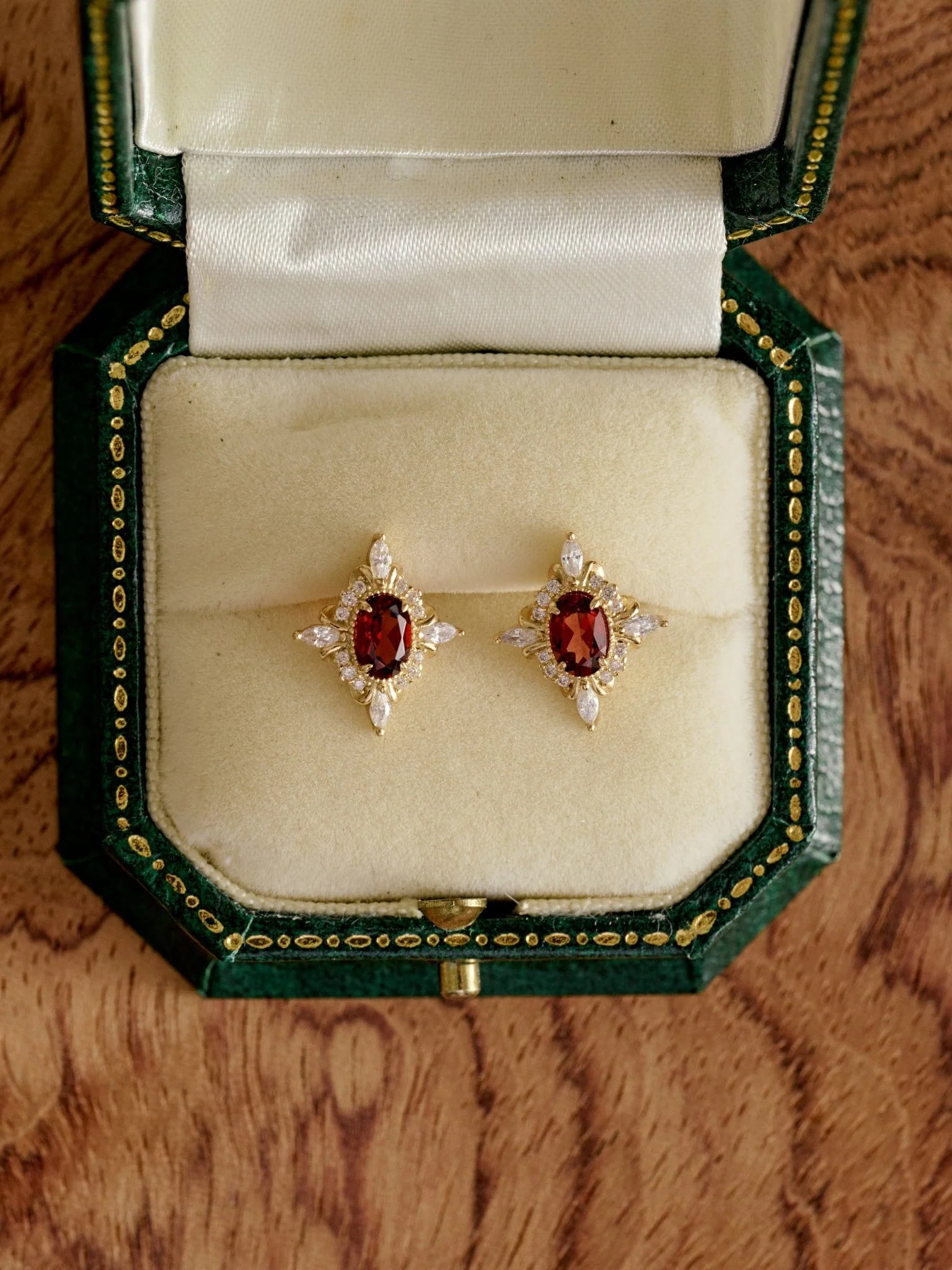 Claire Garnet Diamond Earrings - Image 5