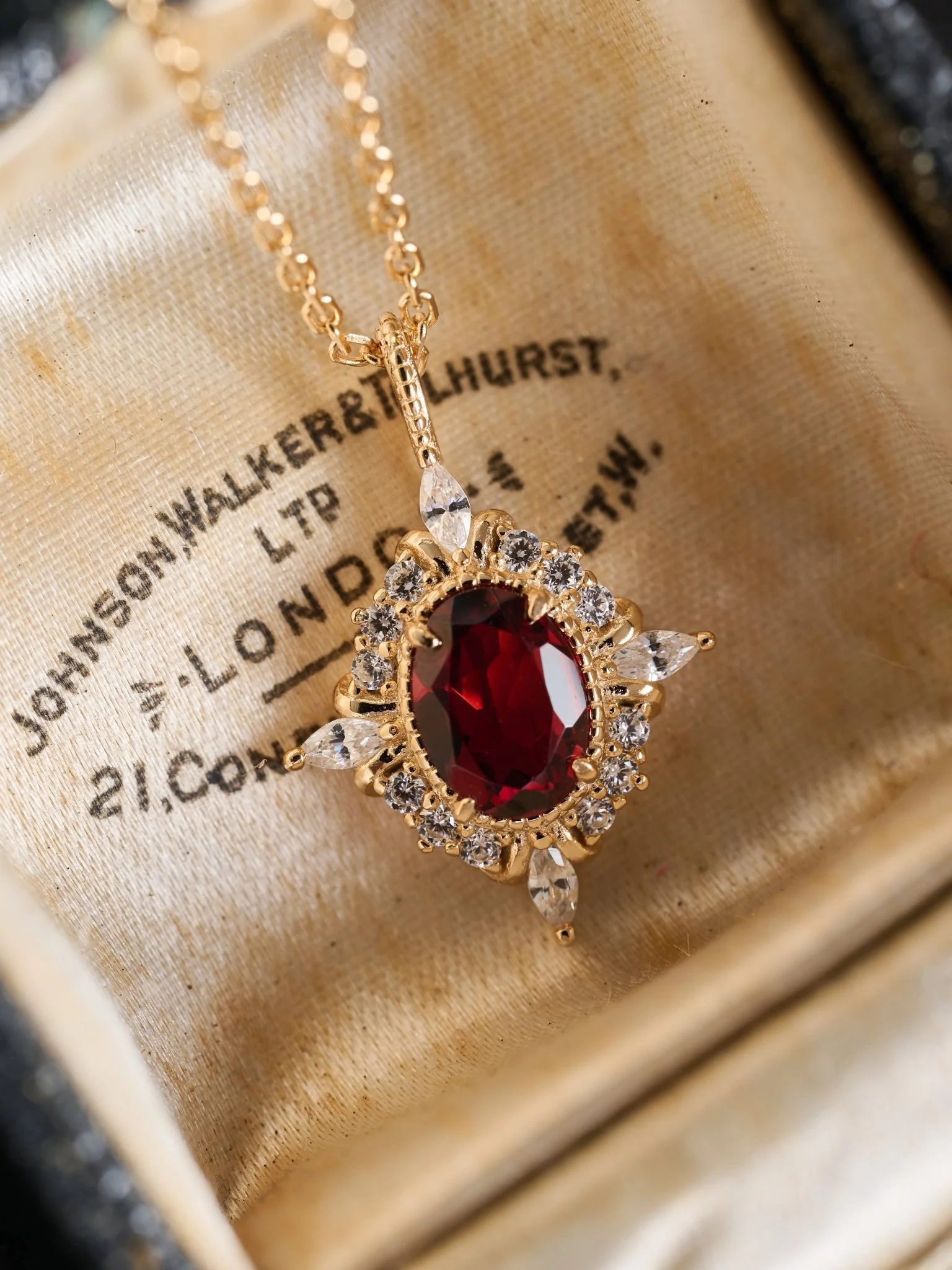 Claire Garnet Diamond Necklace - Image 4