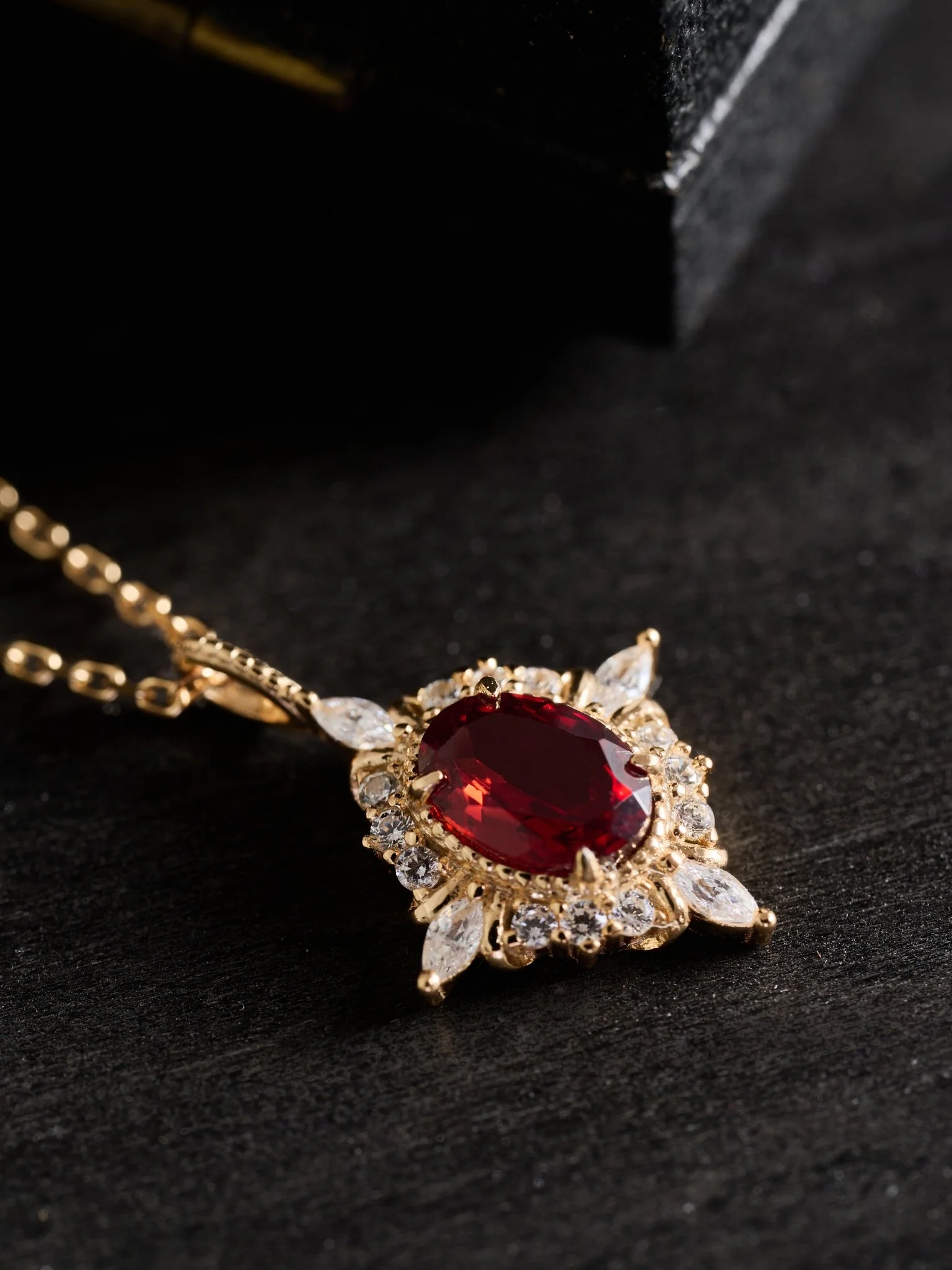 Claire Garnet Diamond Necklace - Image 5