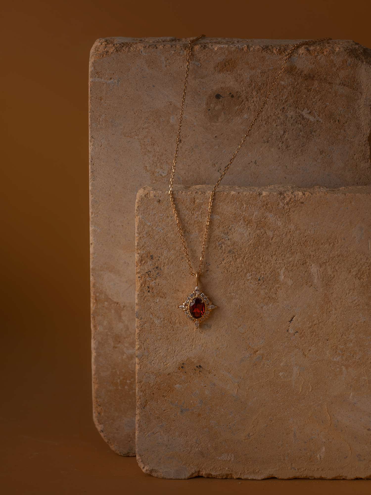 Claire Garnet Diamond Necklace - Image 7