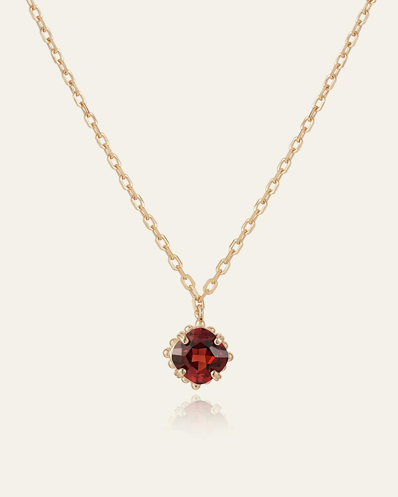 Rosée Garnet Solitaire Necklace