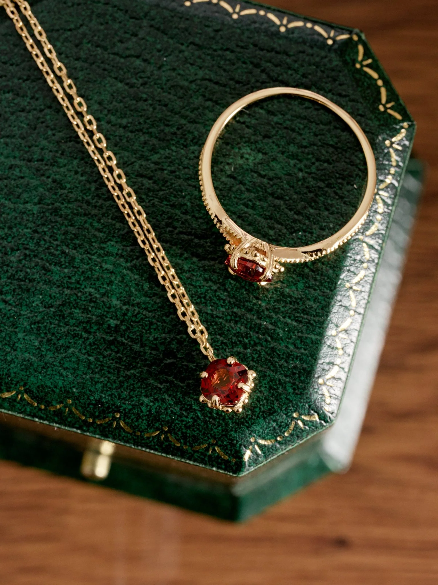 Rosée Garnet Solitaire Necklace - Image 3