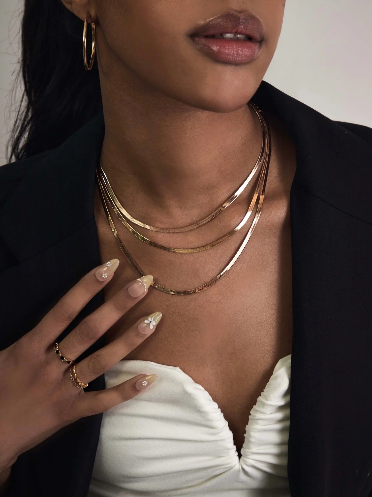 3.5mm Herringbone Chain Necklace - Image 3