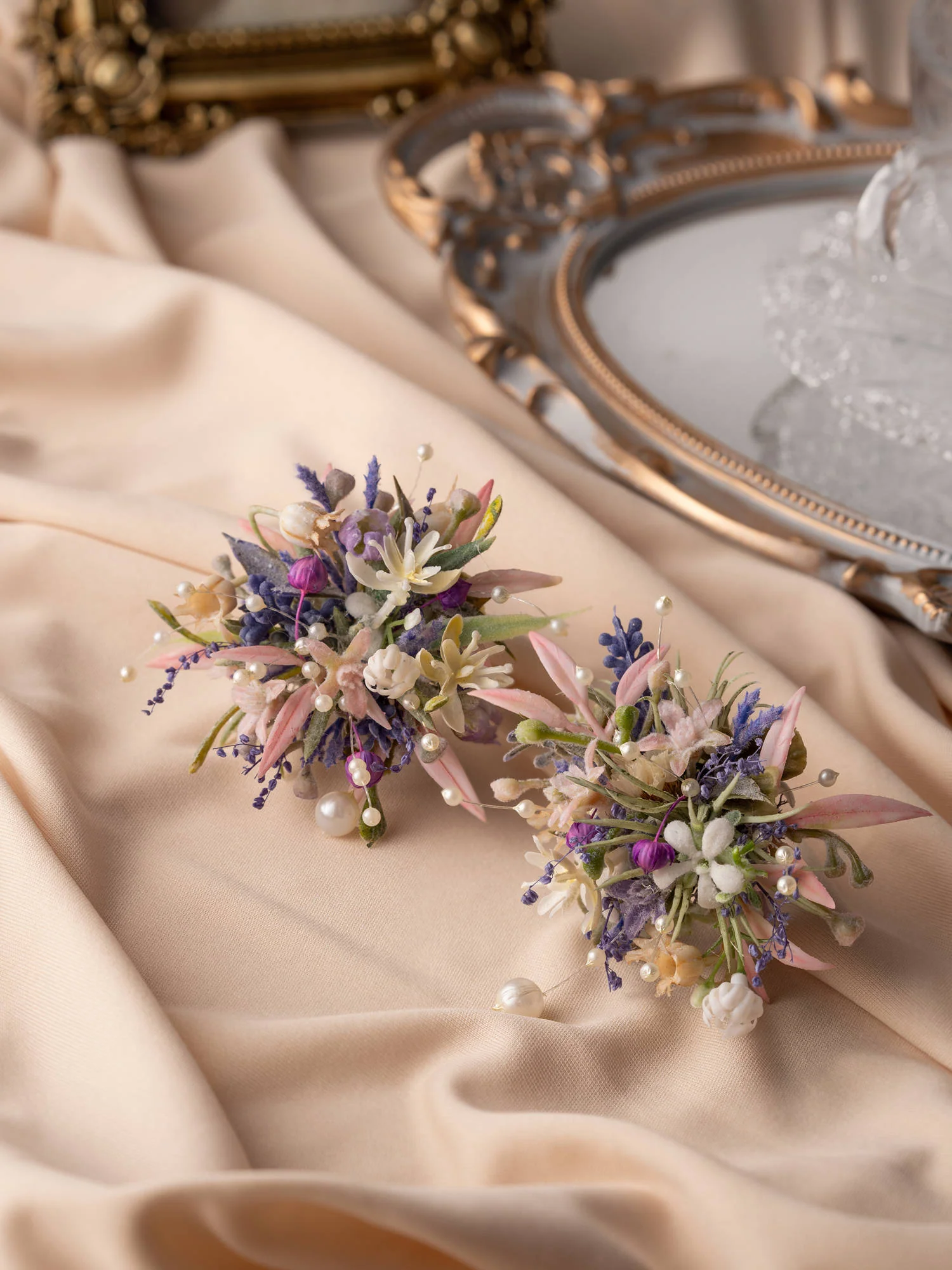 Korean Purple Wedding Flower Corsage Rings - Image 3