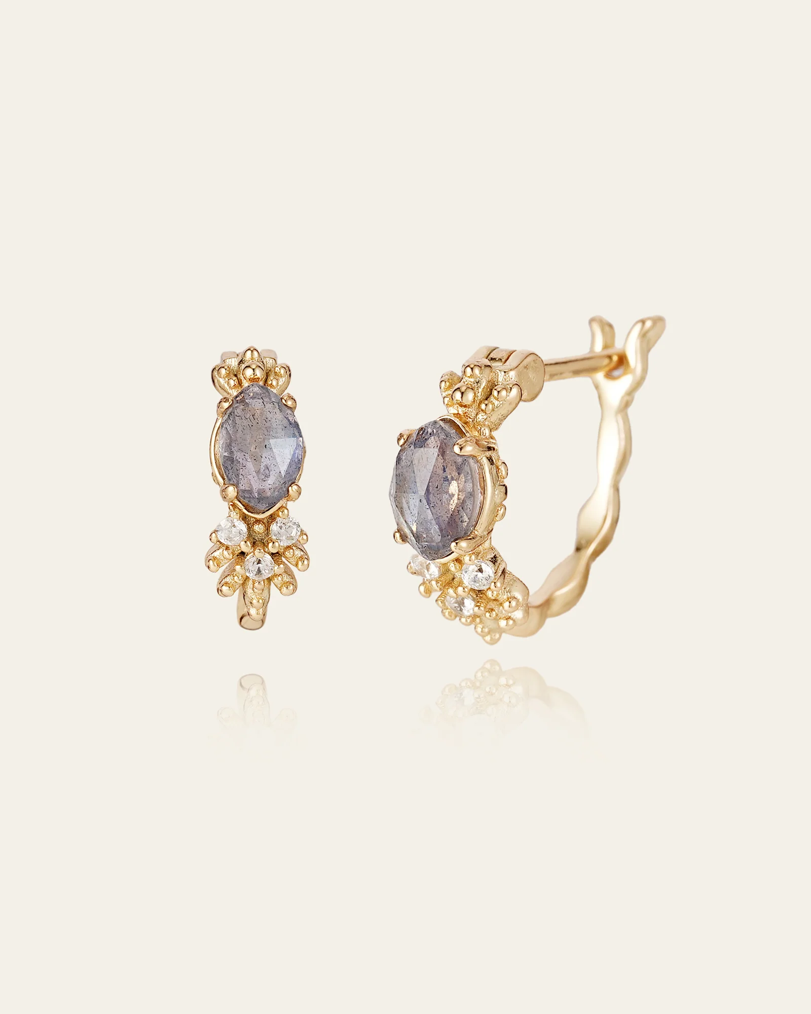 Celeste Lapis Leaf Earrings