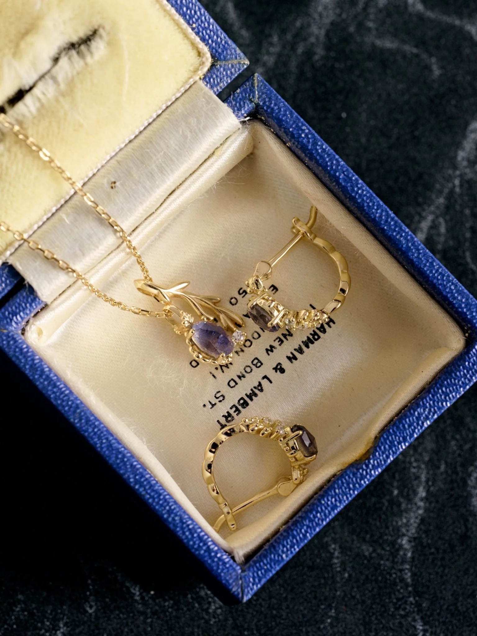 Celeste Lapis Leaf Necklace - Image 4