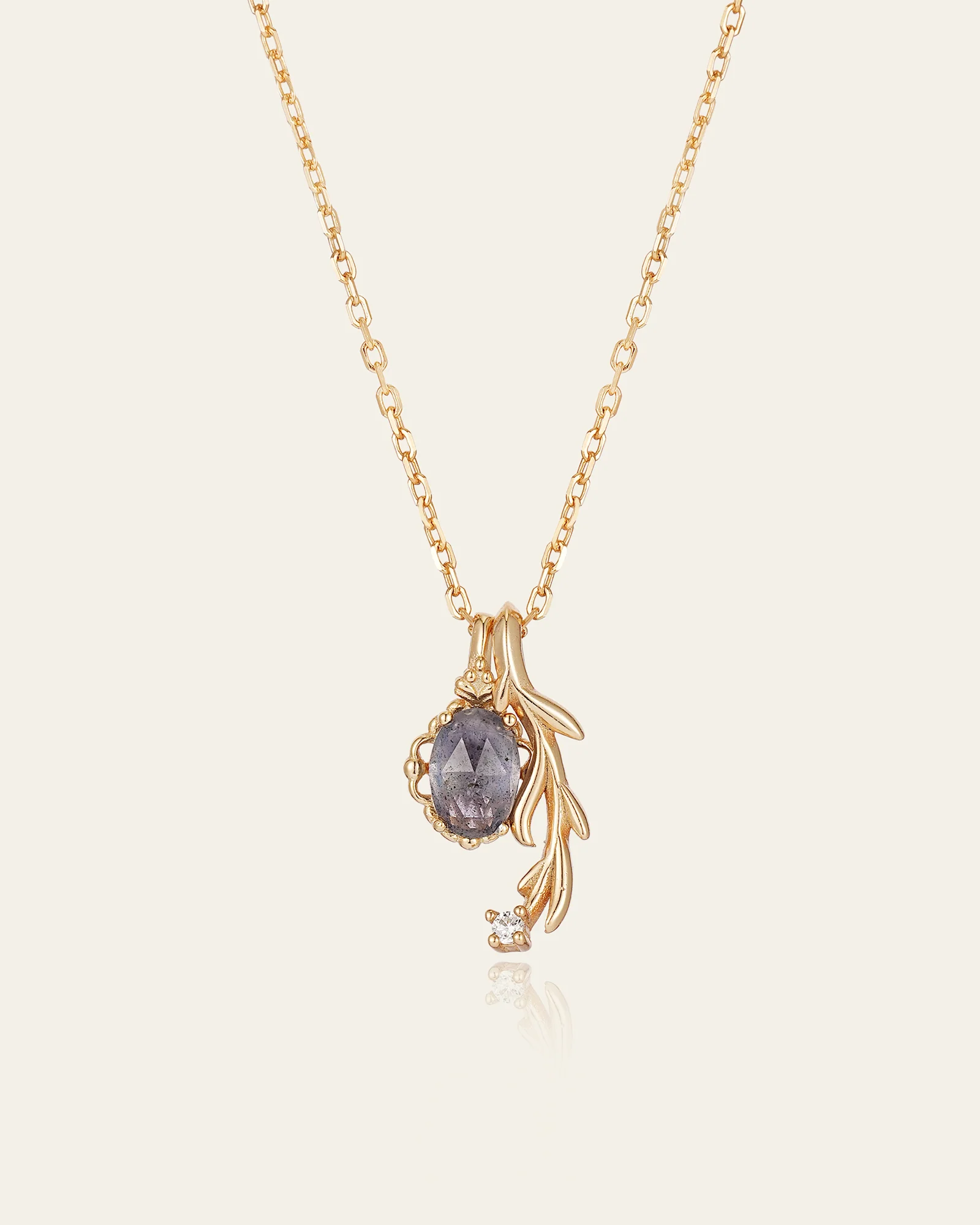Celeste Lapis Leaf Necklace - Image 6