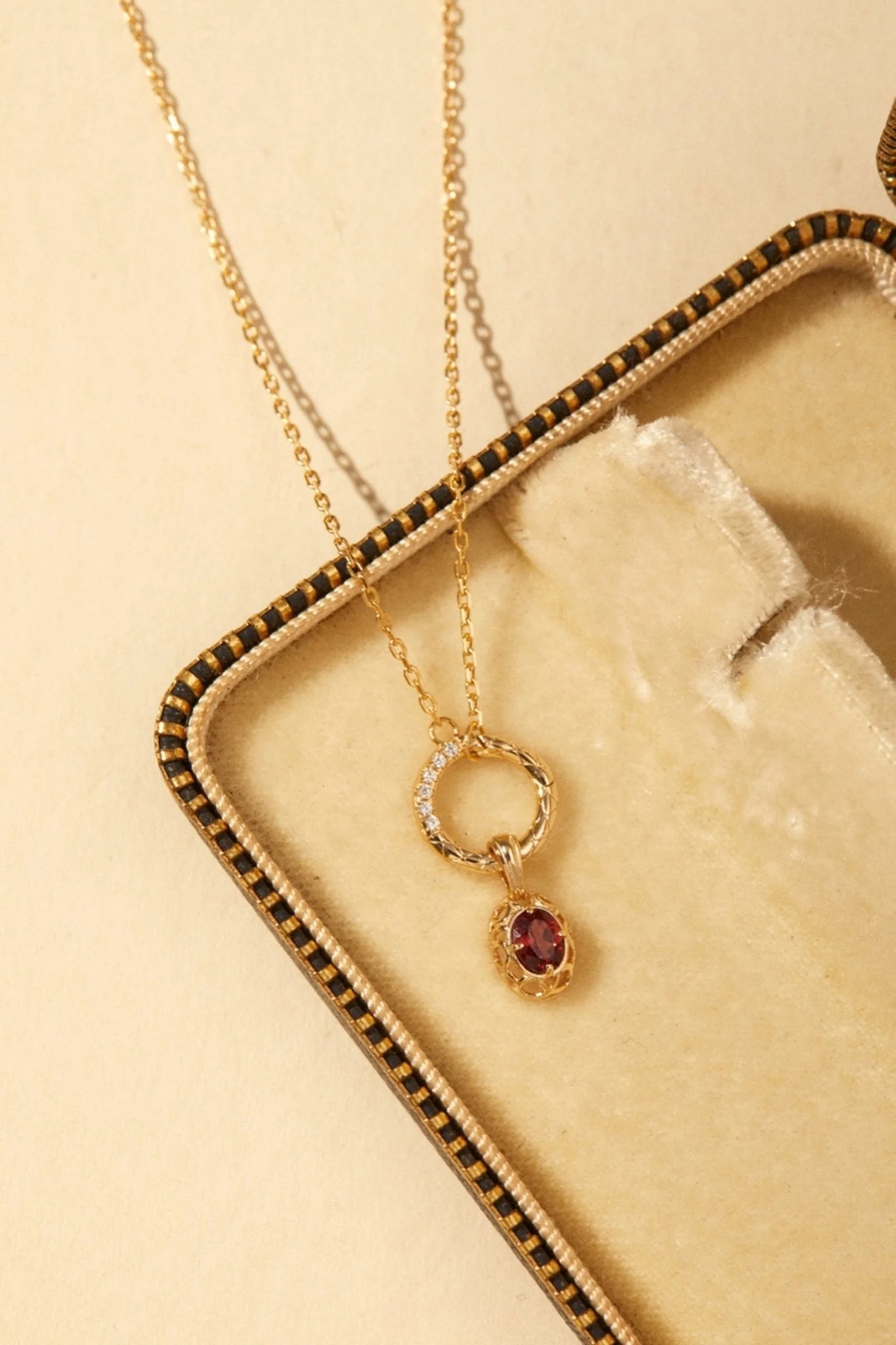 Regal Rosette Garnet Necklace - Image 2