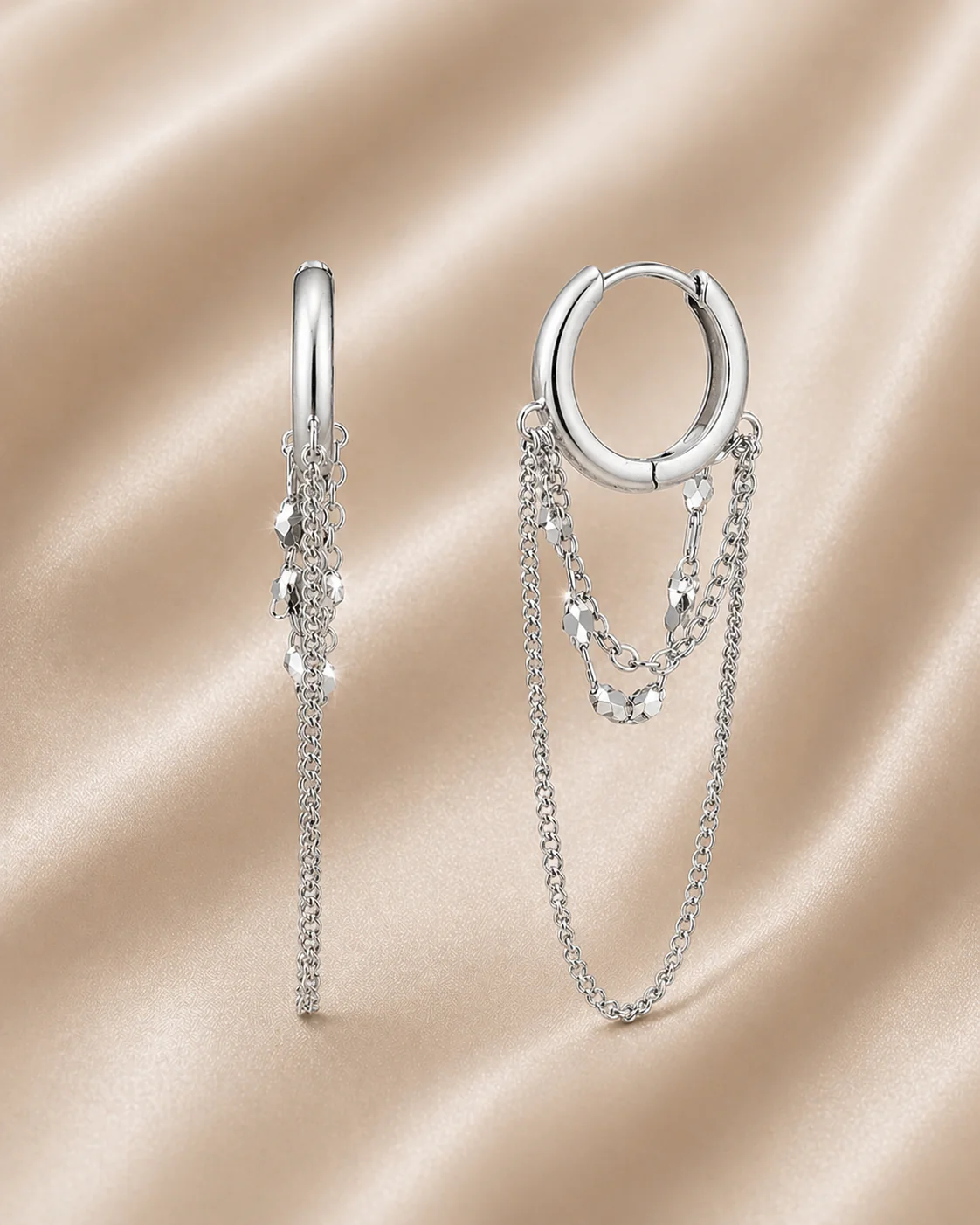 Sleeper Chain Hoop Earrings - Image 13