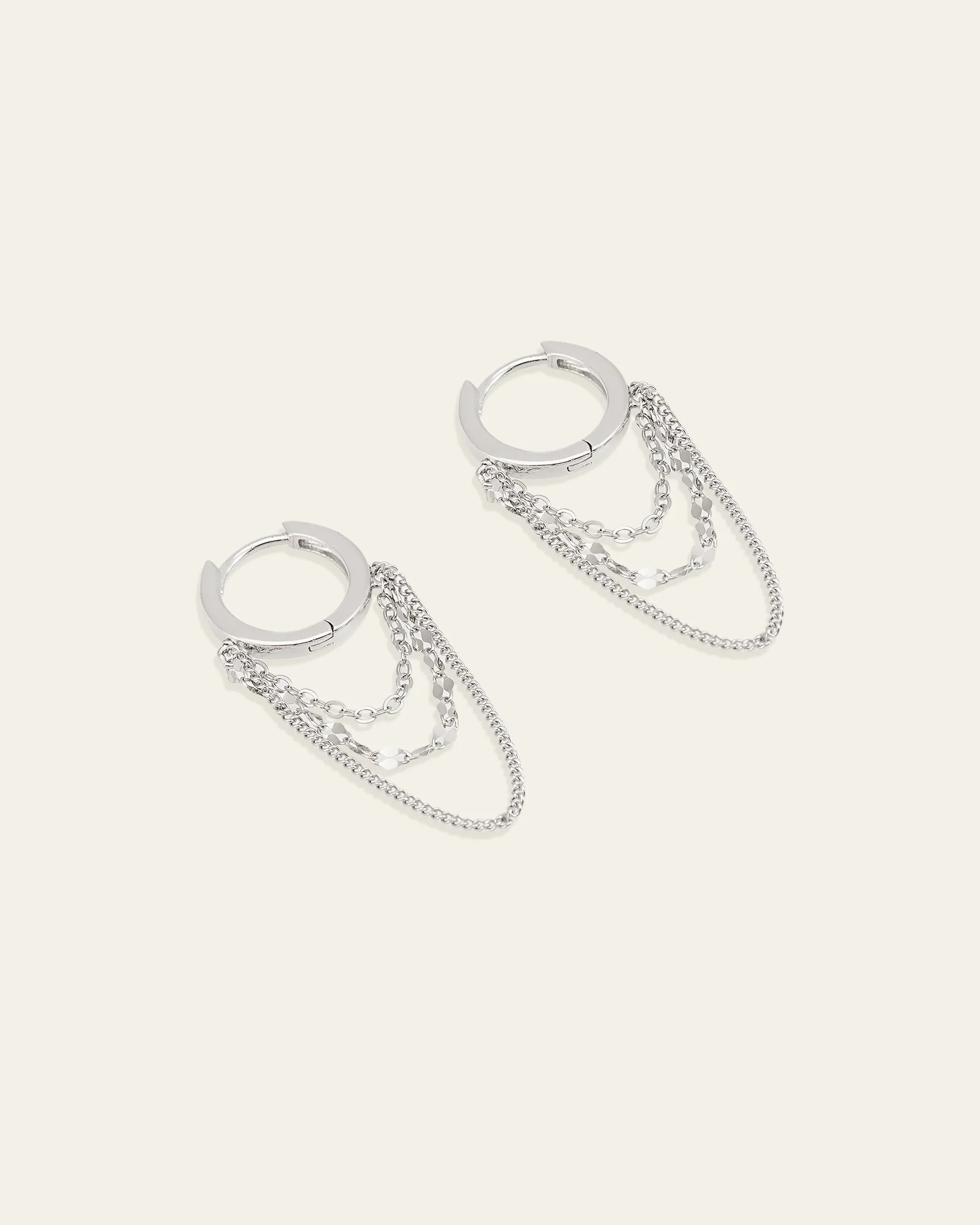 Sleeper Chain Hoop Earrings - Image 11