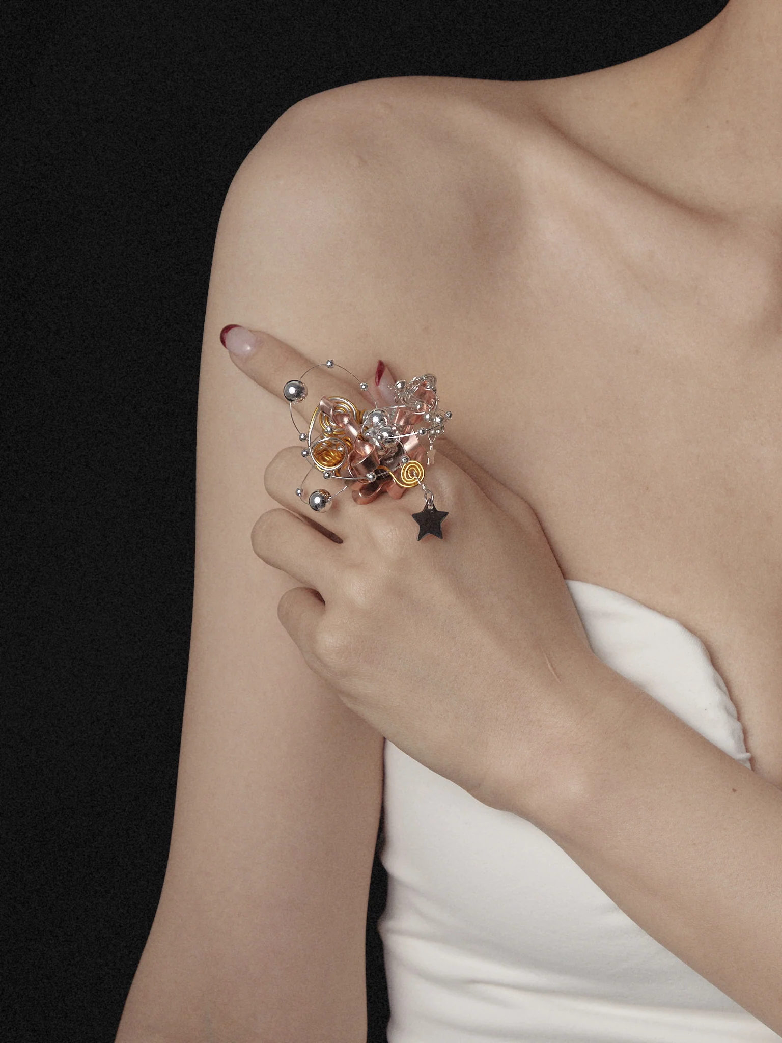 Star Flower Corsage Ring - Image 4