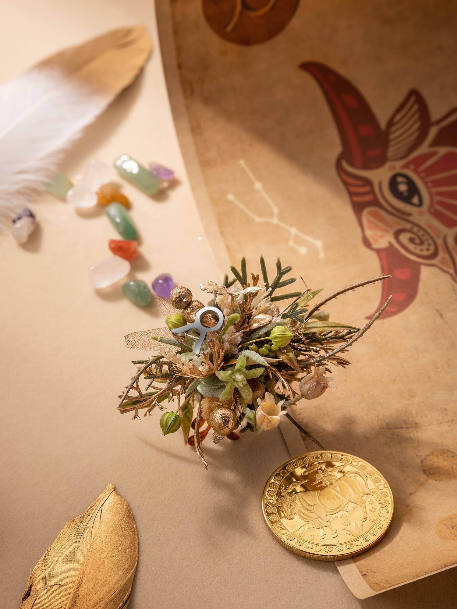 Taurus Flower Corsage Ring - Image 4