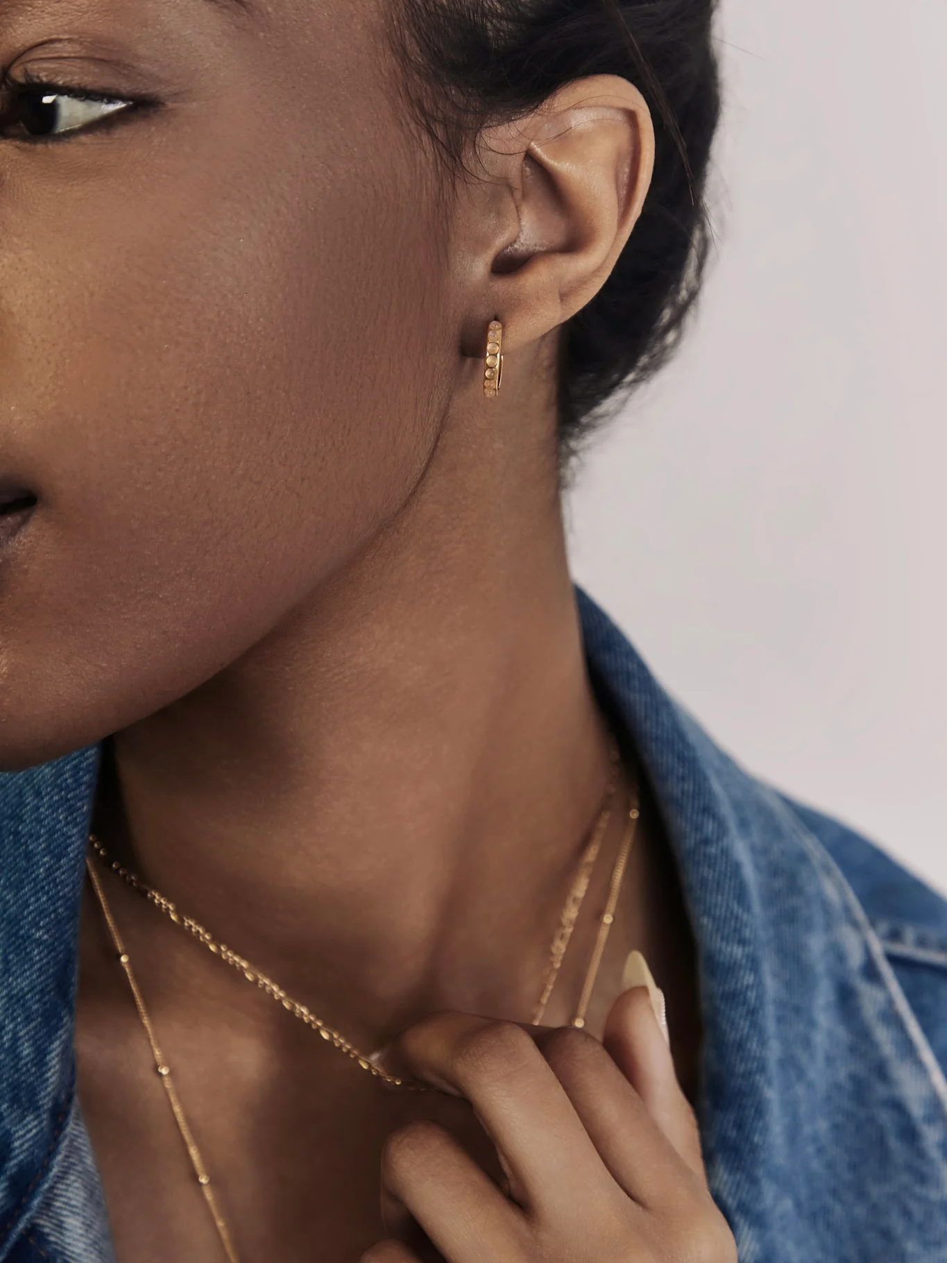 Una Moonstone Hoops - Image 2