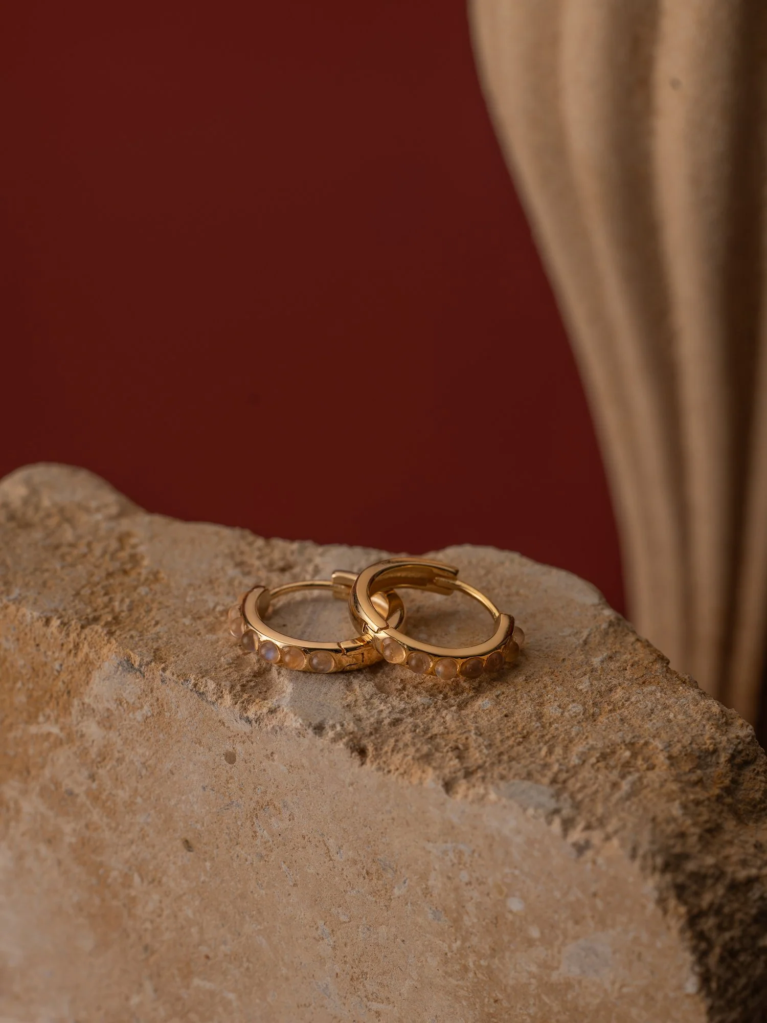 Una Moonstone Hoops - Image 3