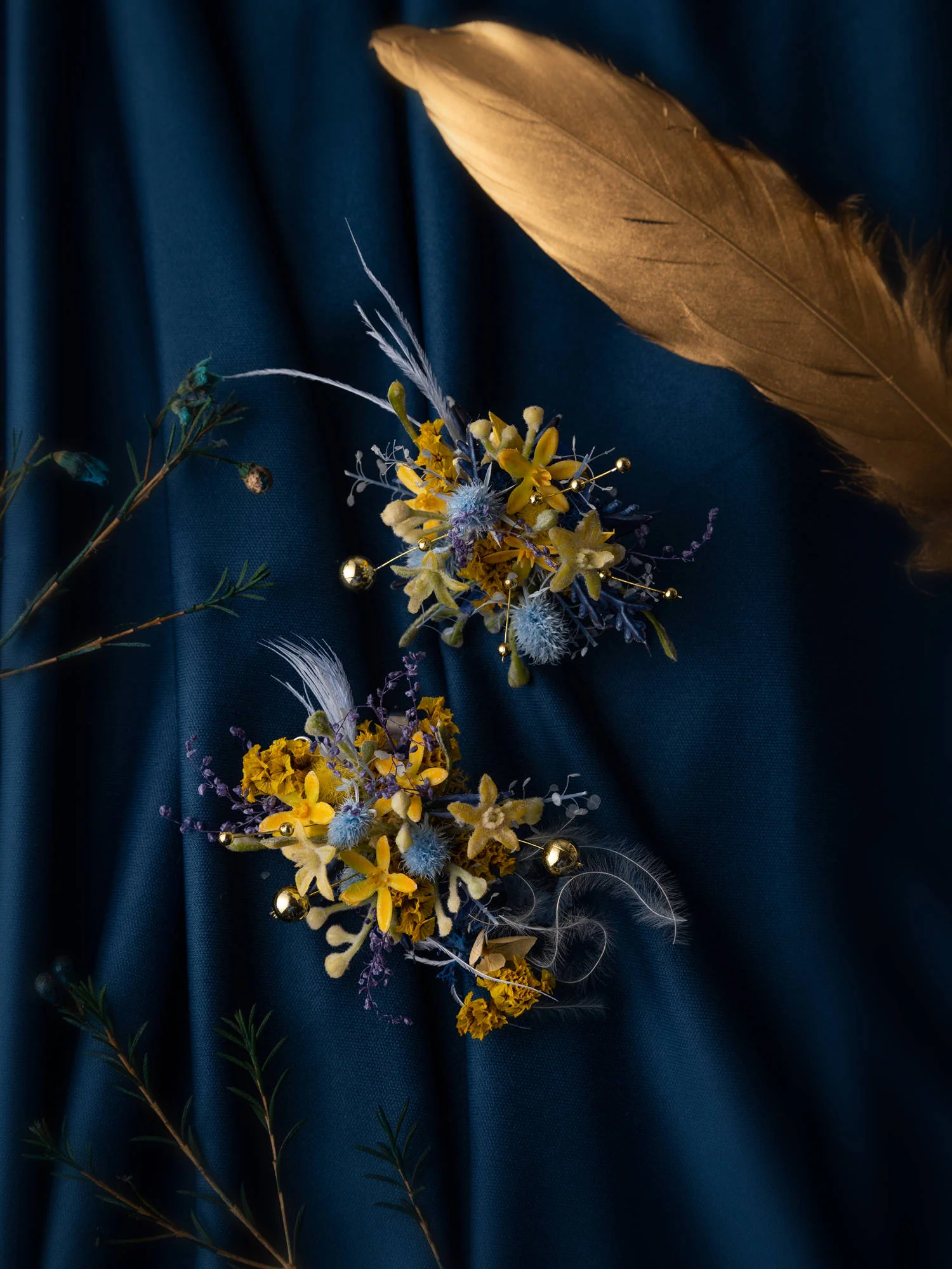 Van Gogh's Starry Wedding Flower Corsage Rings - Image 3