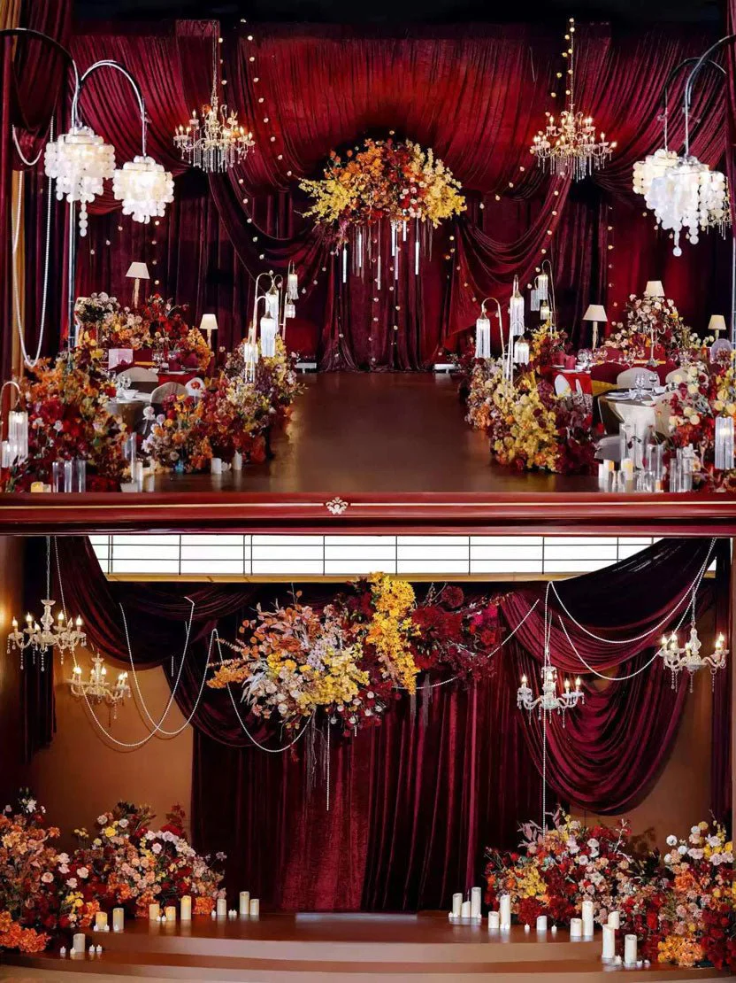 Burgundy Theater Style Wedding Flower Corsage Rings - Image 4